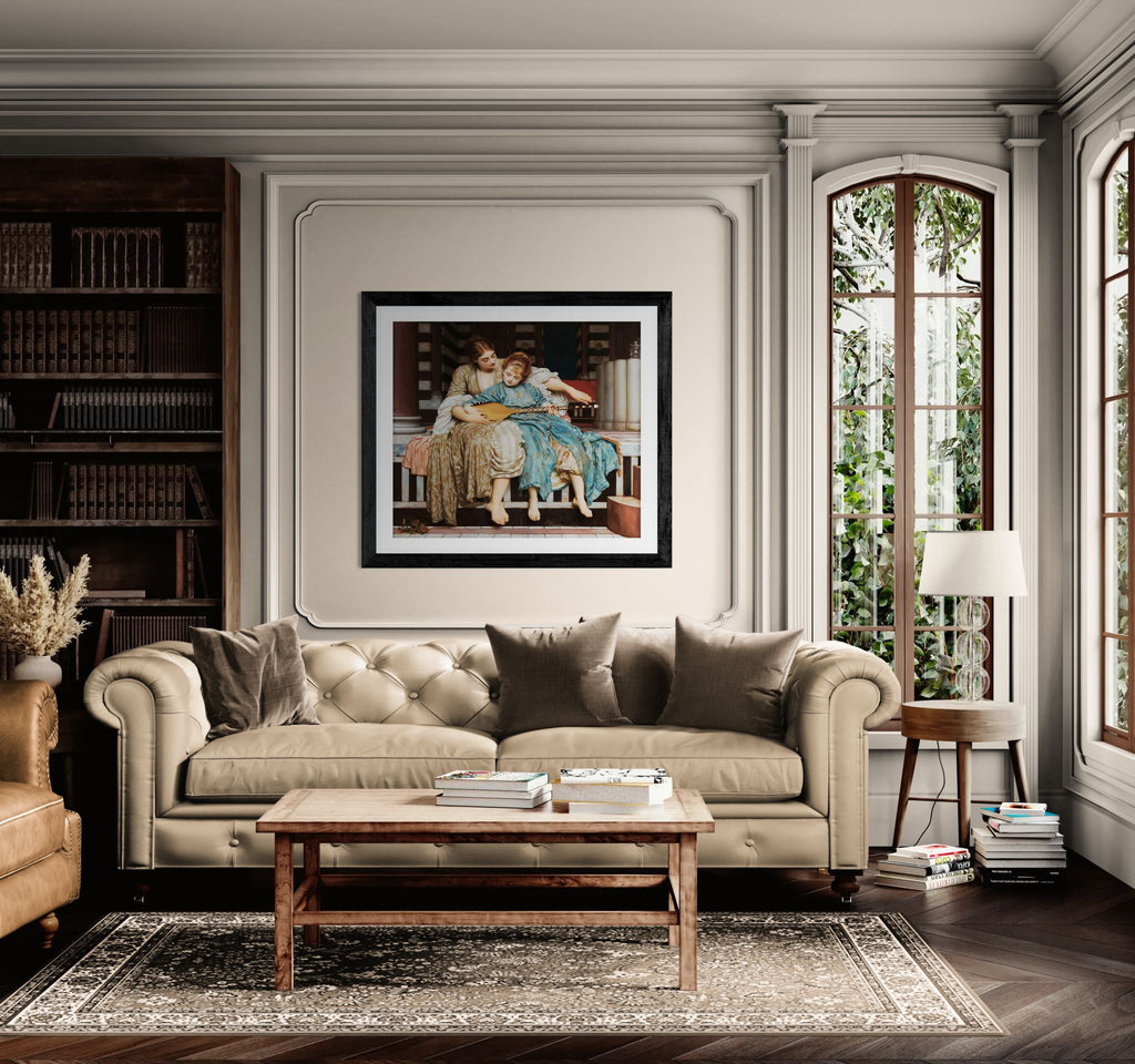 Music Lesson by Frederic Leighton Wall Art Print