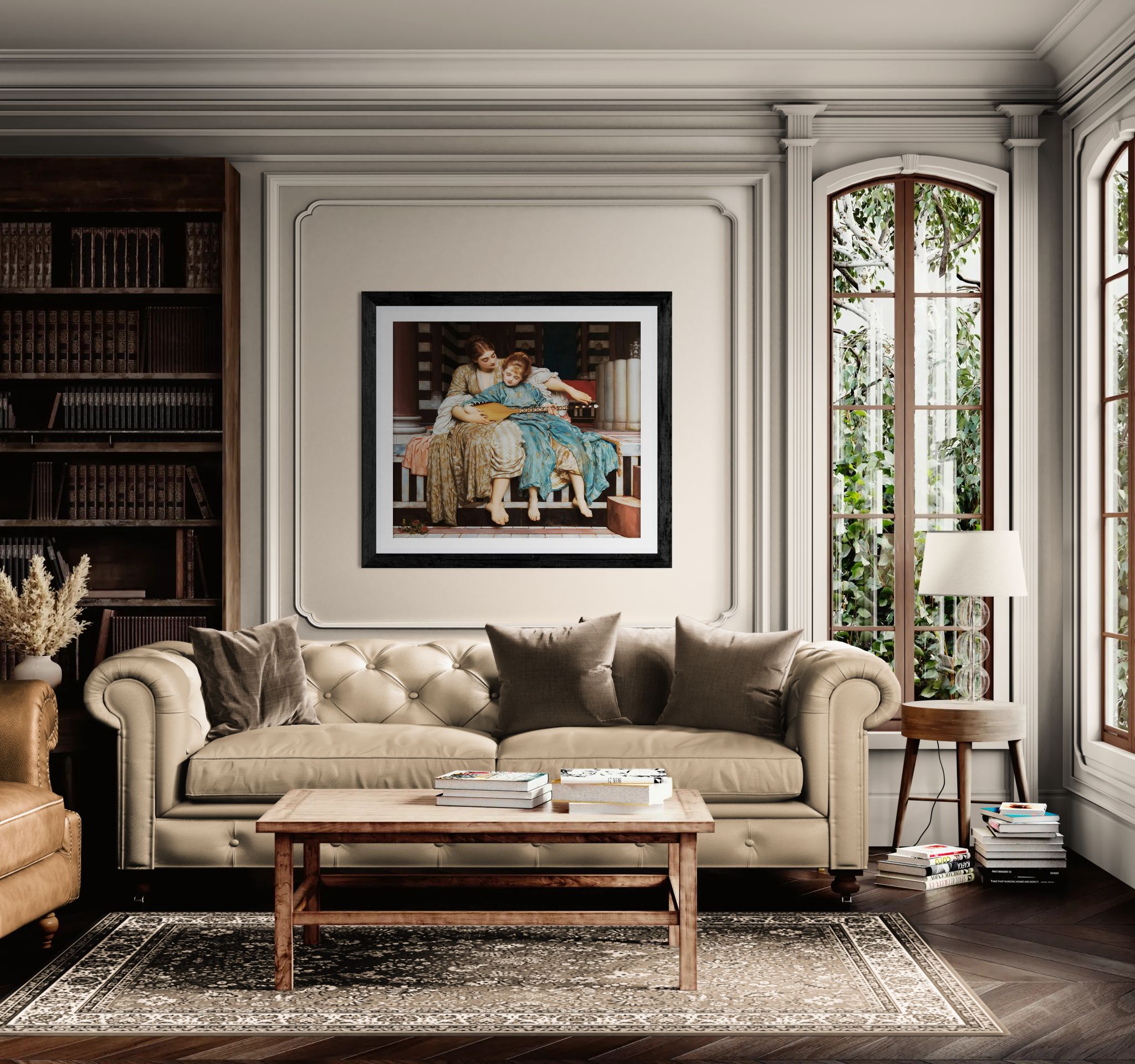 Music Lesson by Frederic Leighton Wall Art Print