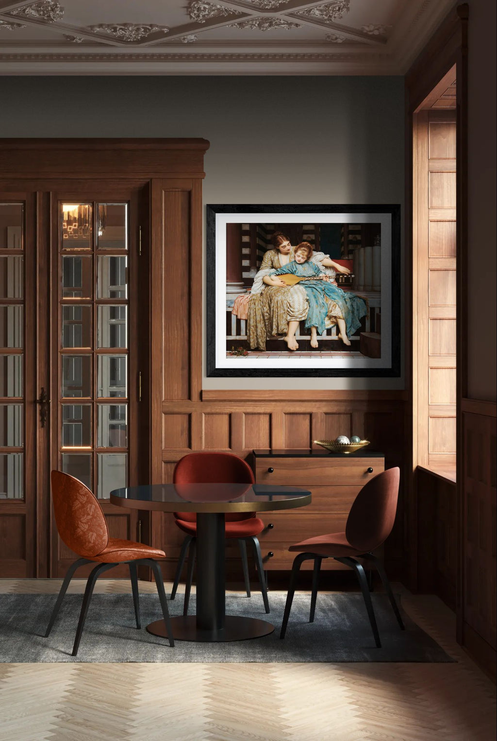 Music Lesson by Frederic Leighton Wall Art Print