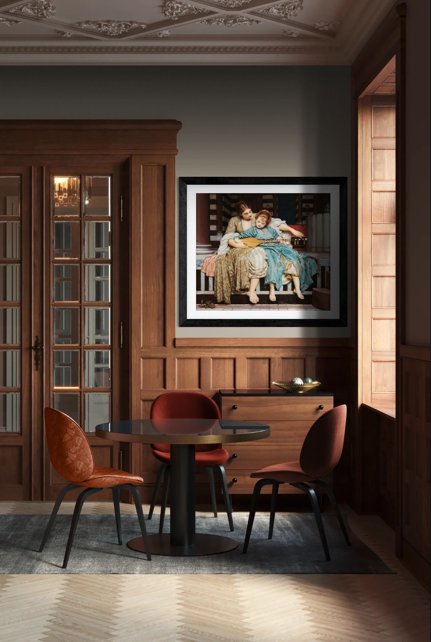 Music Lesson by Frederic Leighton Wall Art Print