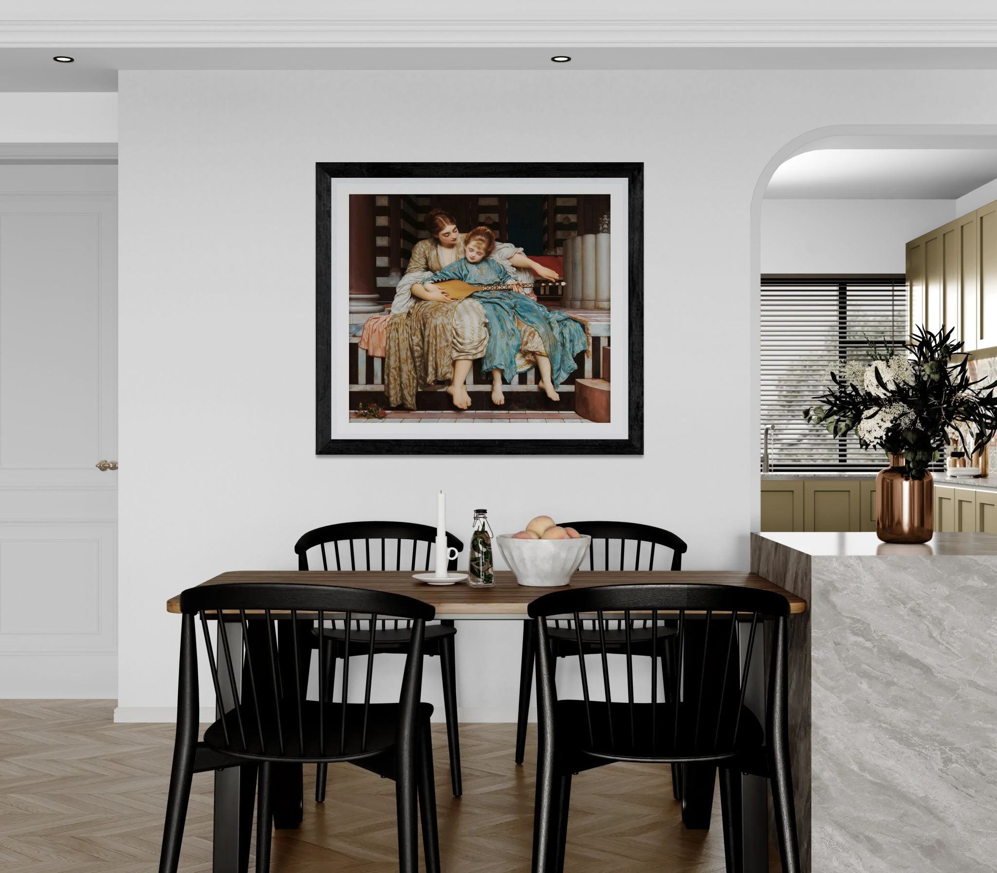 Music Lesson by Frederic Leighton Wall Art Print