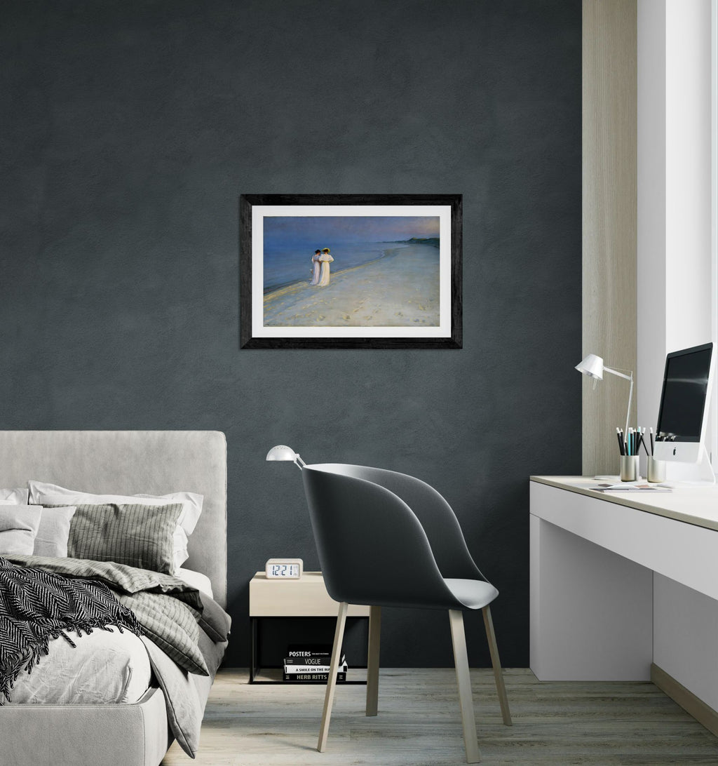 Summer evening on Skagen's Beach by P.S. Krøyer Wall Art Print