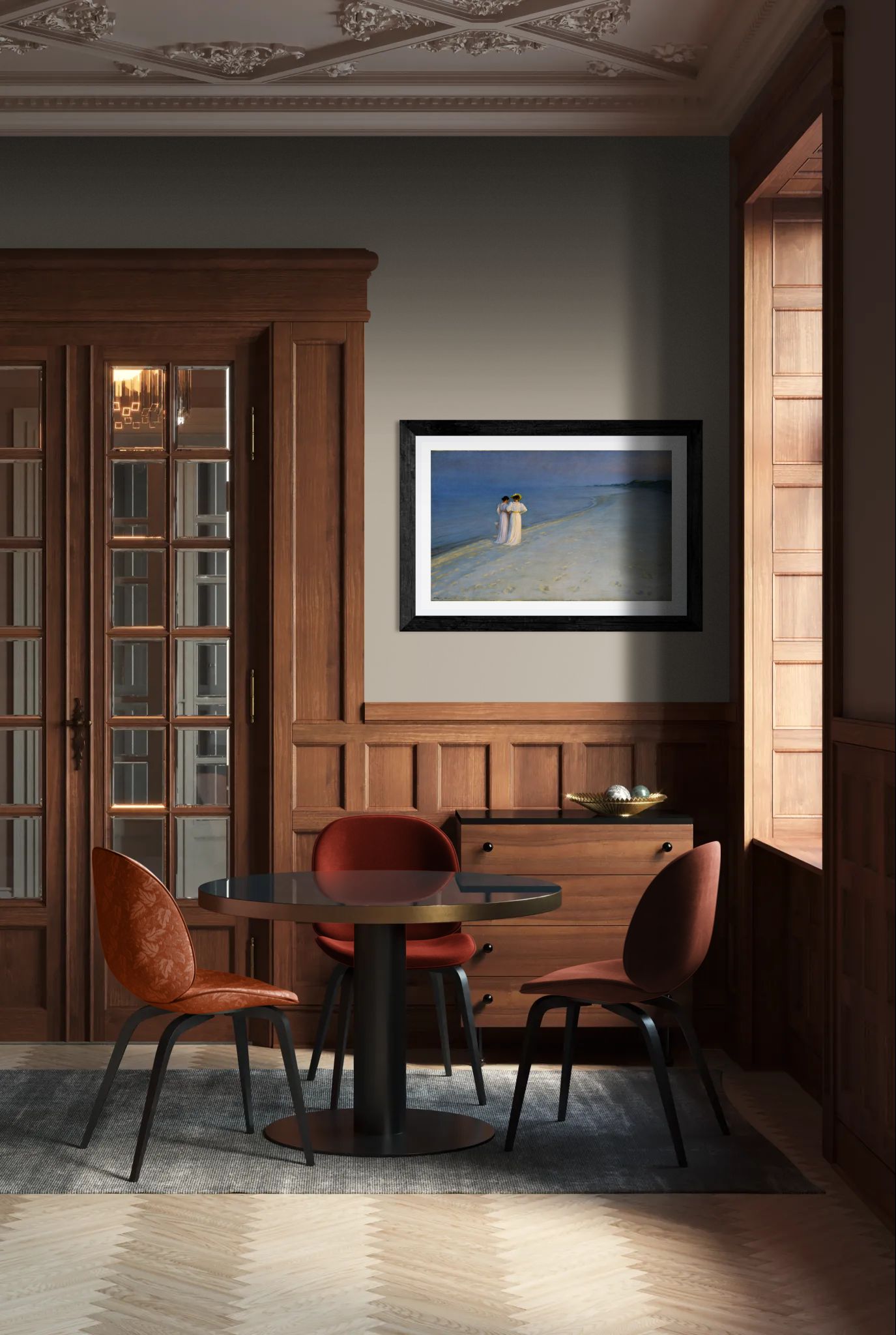 Summer evening on Skagen's Beach by P.S. Krøyer Wall Art Print