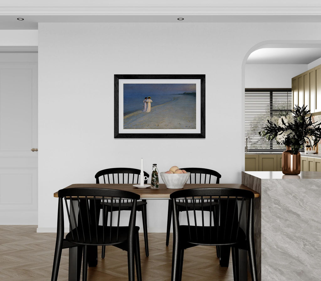 Summer evening on Skagen's Beach by P.S. Krøyer Wall Art Print