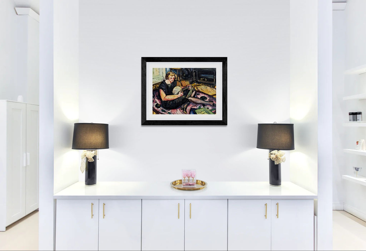Luce au banjo dans le salon à Rabastens by Georges Gaudion Wall Art Print