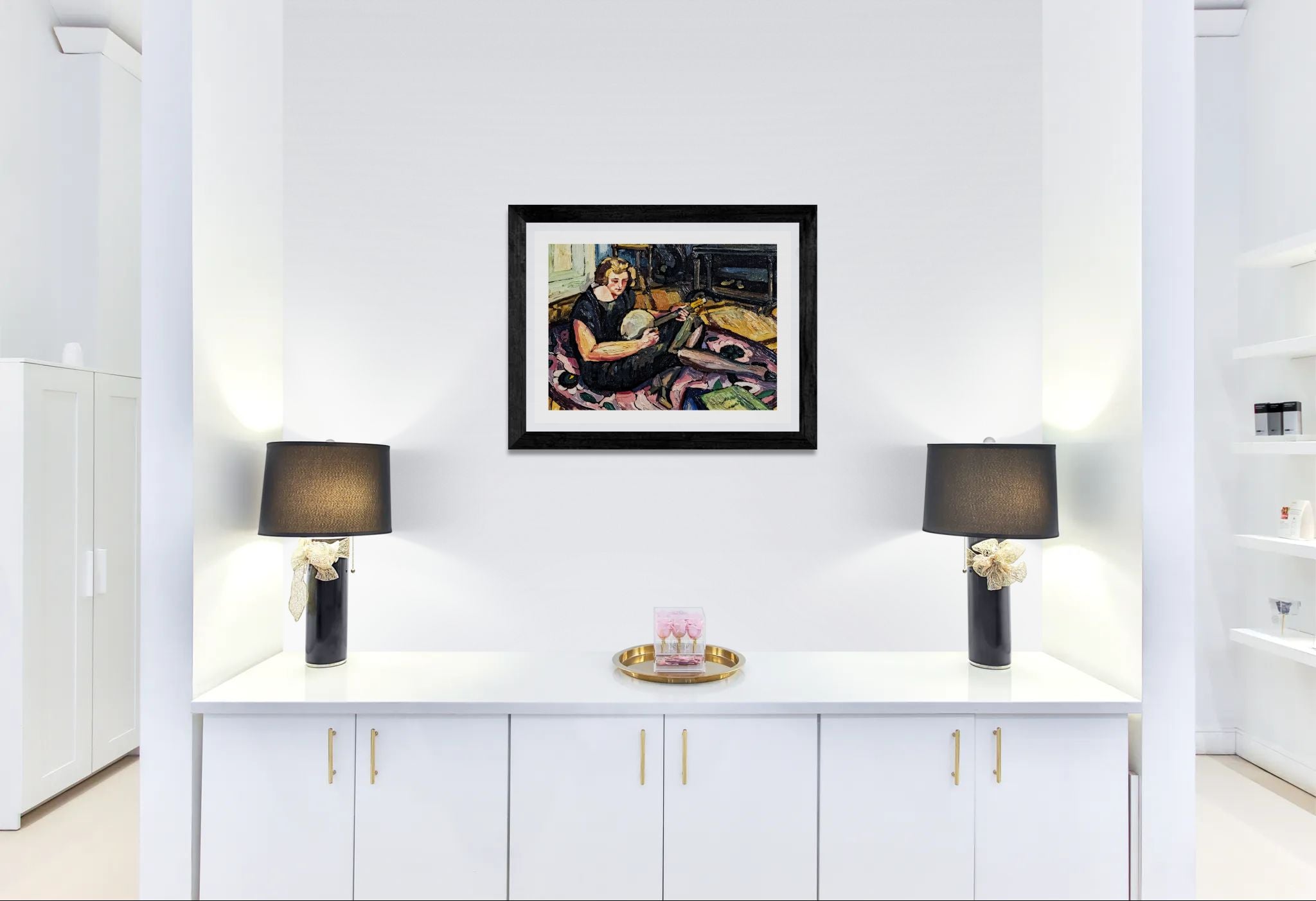 Luce au banjo dans le salon à Rabastens by Georges Gaudion Wall Art Print