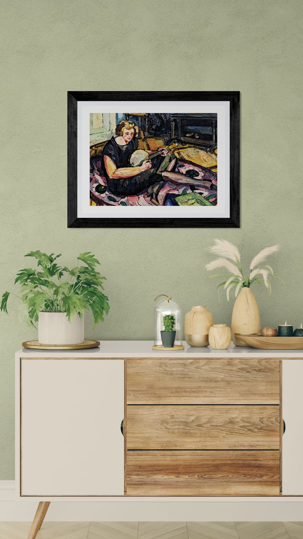 Luce au banjo dans le salon à Rabastens by Georges Gaudion Wall Art Print