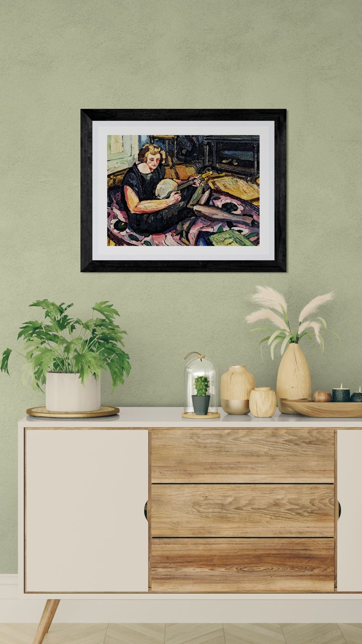 Luce au banjo dans le salon à Rabastens by Georges Gaudion Wall Art Print