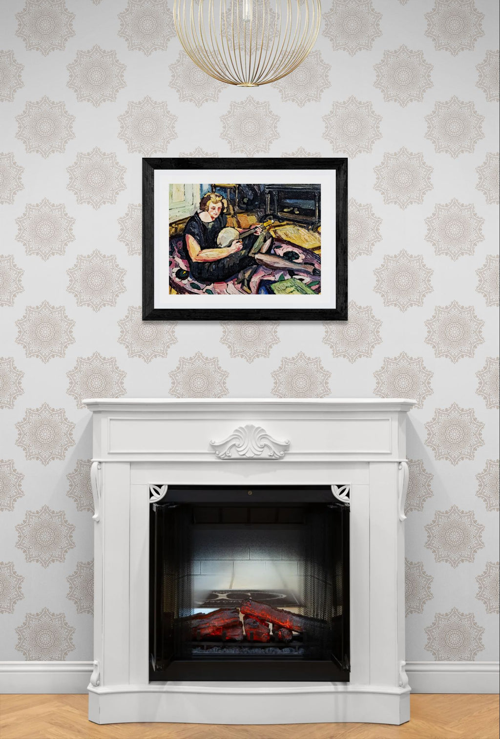 Luce au banjo dans le salon à Rabastens by Georges Gaudion Wall Art Print