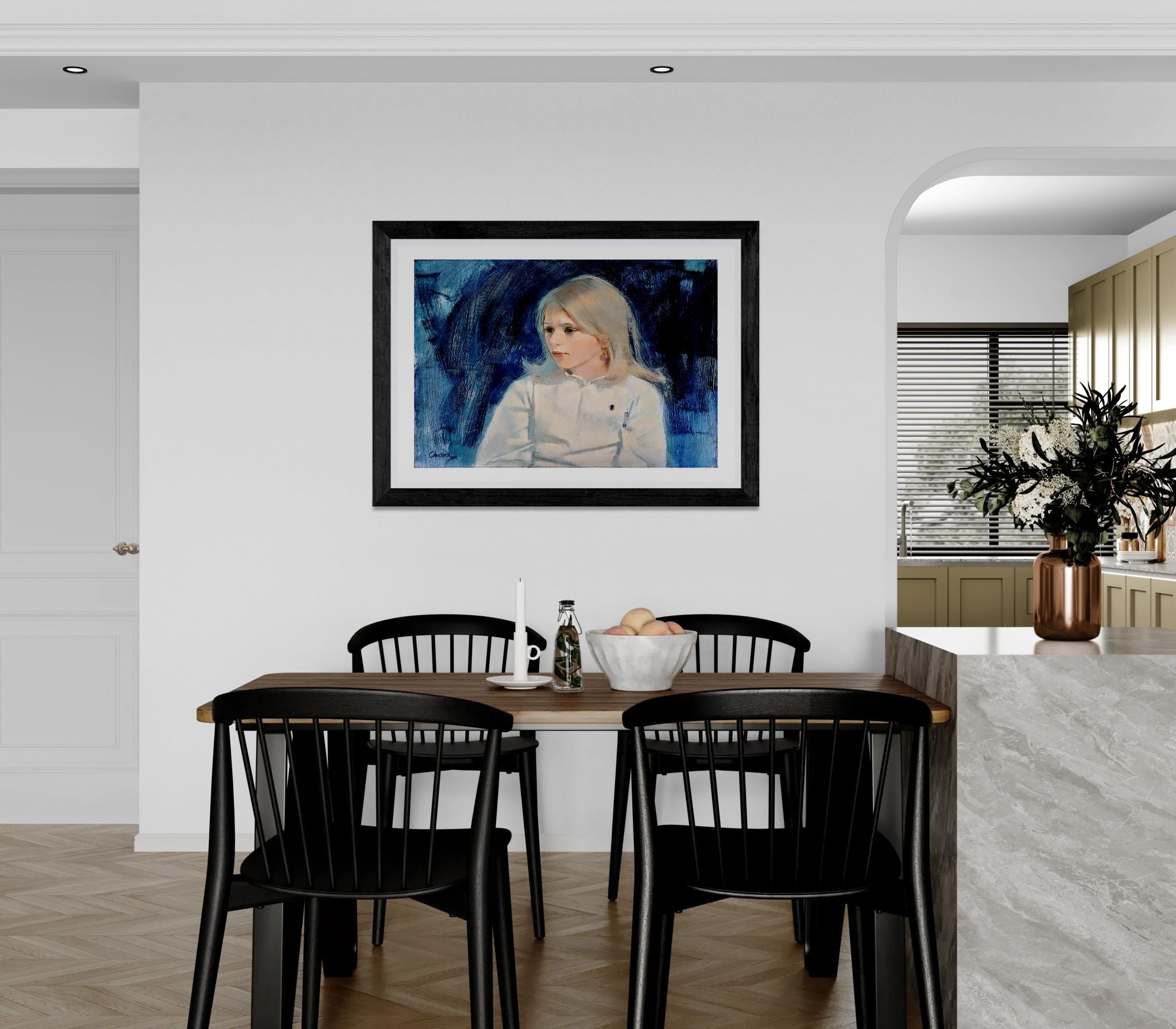 Painting of girl by Unknown Artist Wall Art Print