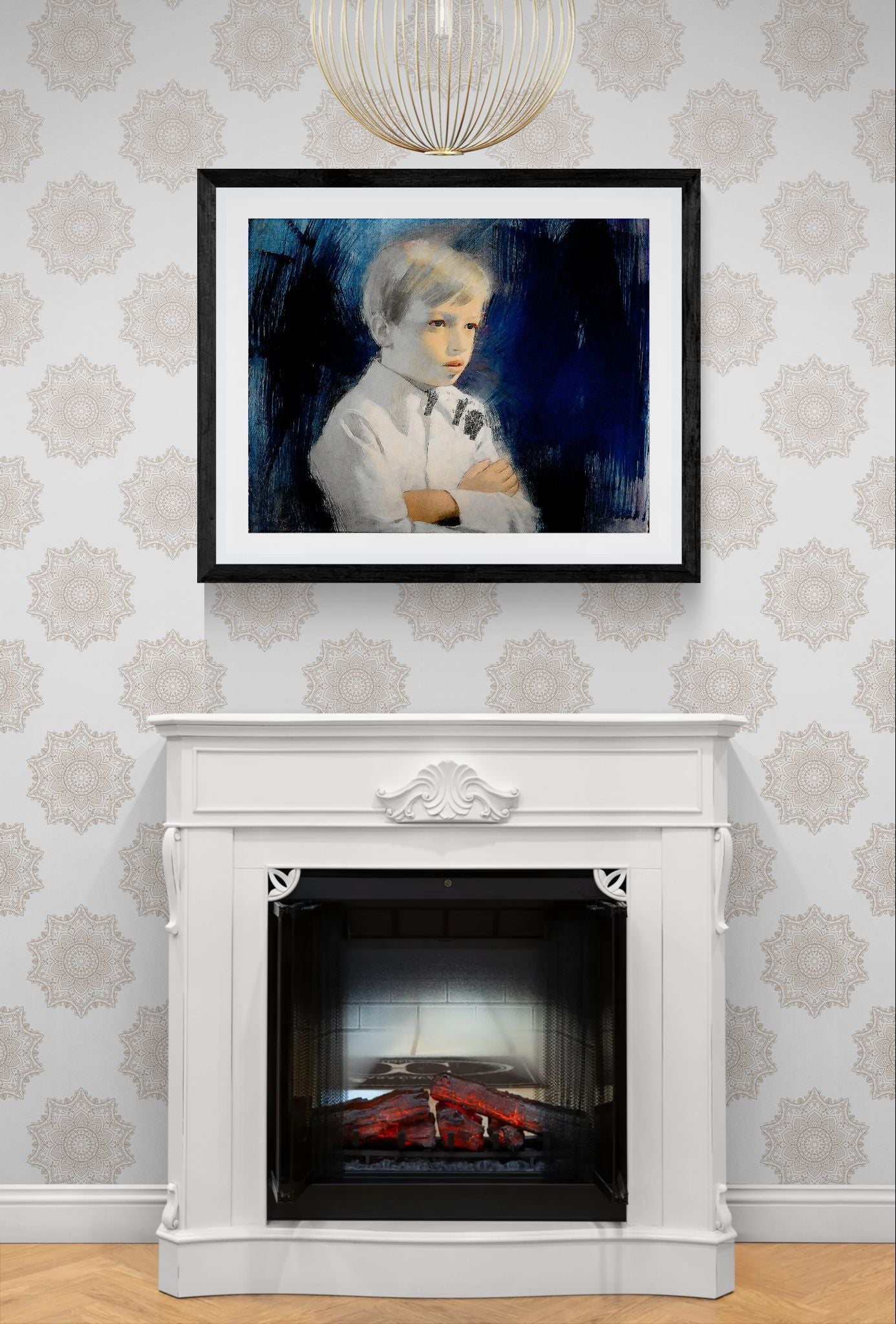 Painting of boy by Unknown Artist Wall Art Print