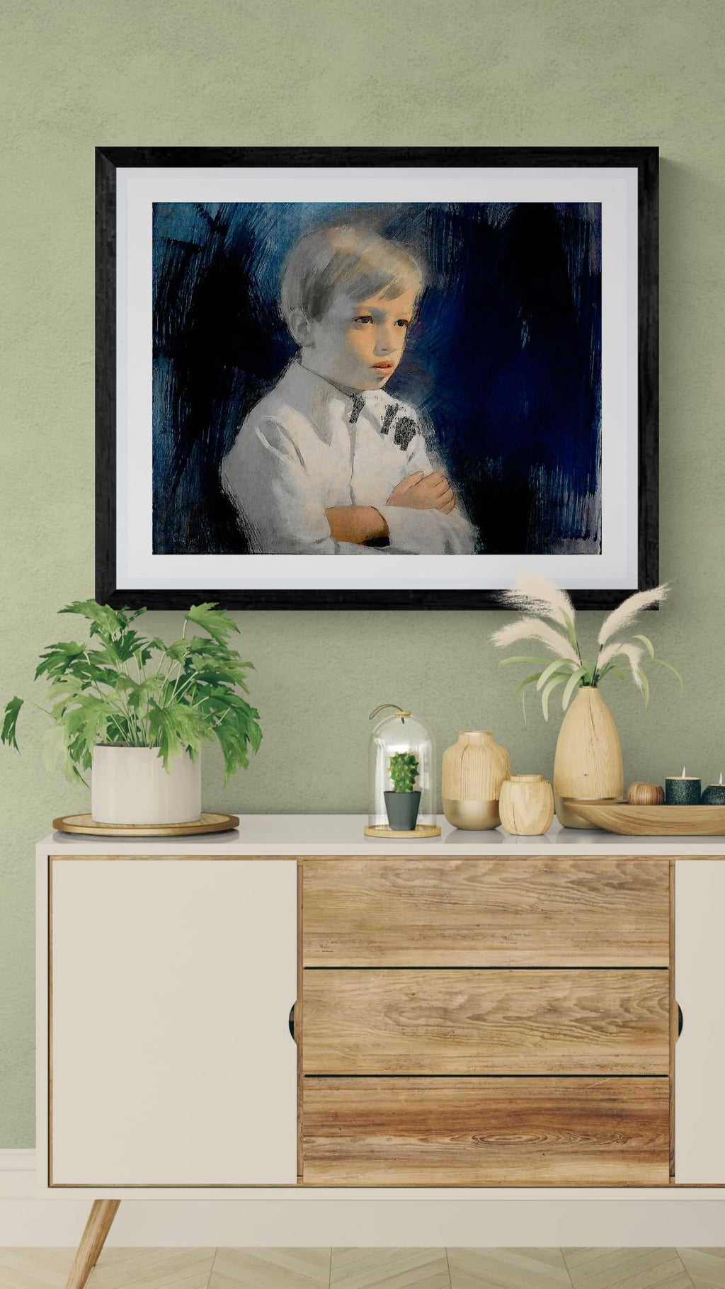 Painting of boy by Unknown Artist Wall Art Print