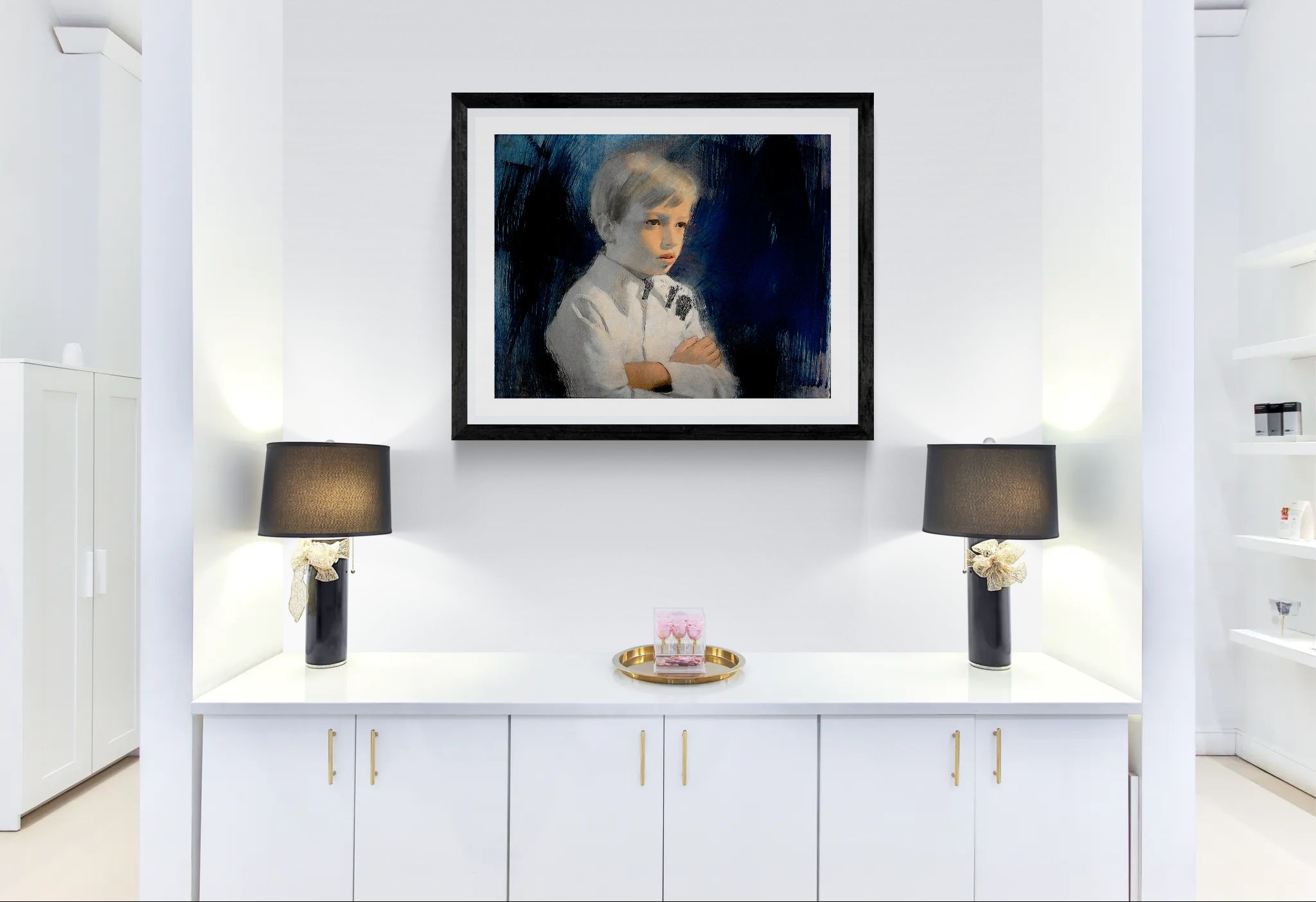 Painting of boy by Unknown Artist Wall Art Print