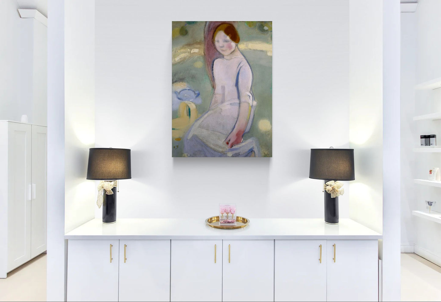 Under the Linden by Helene Schjerfbeck Soft Pastel Portrait Matte Canvas Wall Art Print