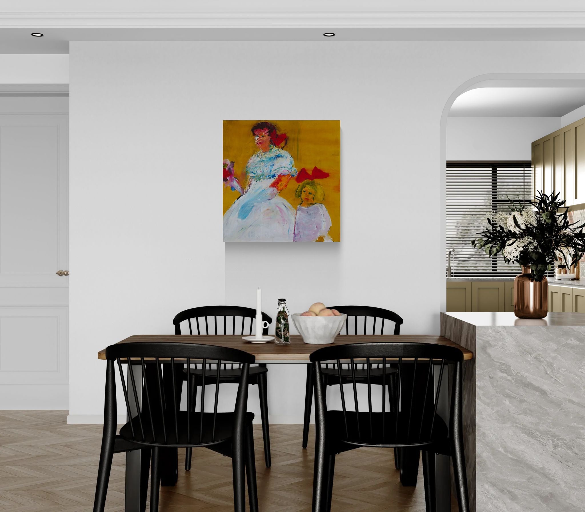 Bride and Bridesmaid by Unknown Artist Matte Canvas Wall Art Print