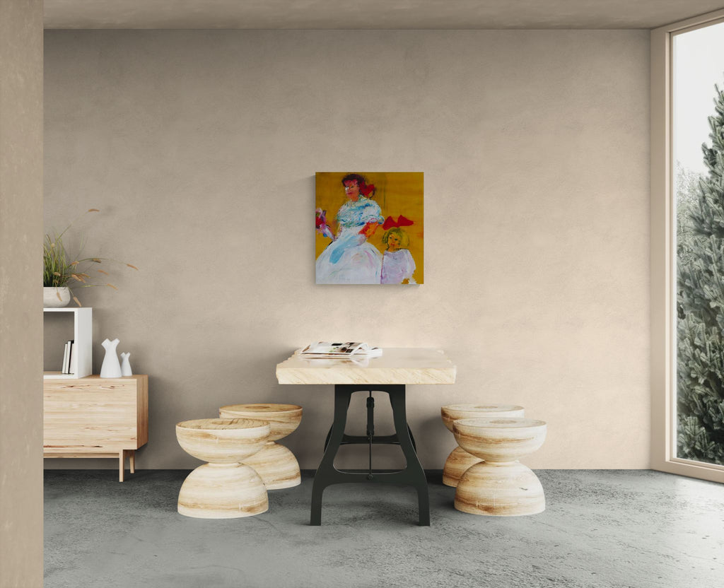 Bride and Bridesmaid by Unknown Artist Matte Canvas Wall Art Print