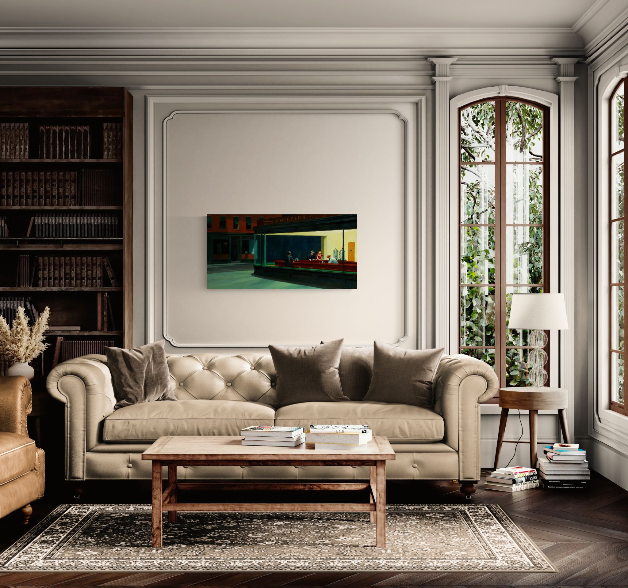 Nighthawks by Edward Hopper Matte Stretched Canvas Wall Art Print