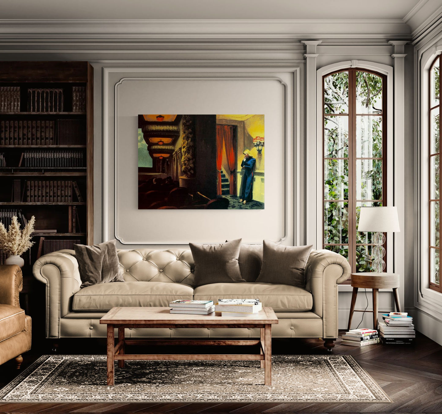 New York movie by Edward hopper Matte Canvas Wall Art Print