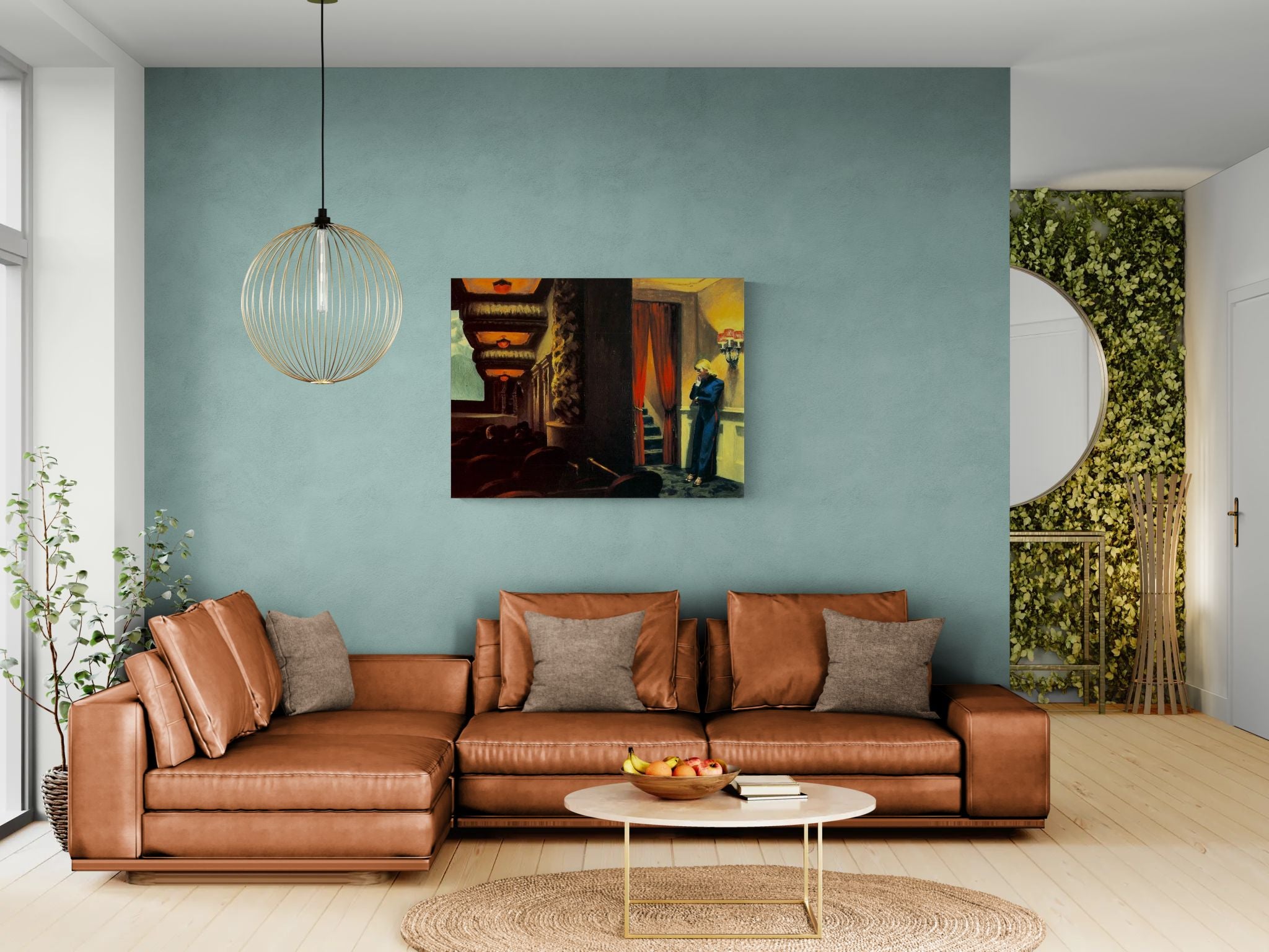 New York movie by Edward hopper Matte Canvas Wall Art Print