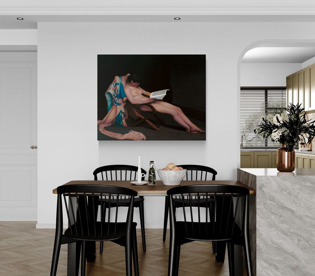 The reading girl by Theodore Roussel Matte Canvas Wall Art Print