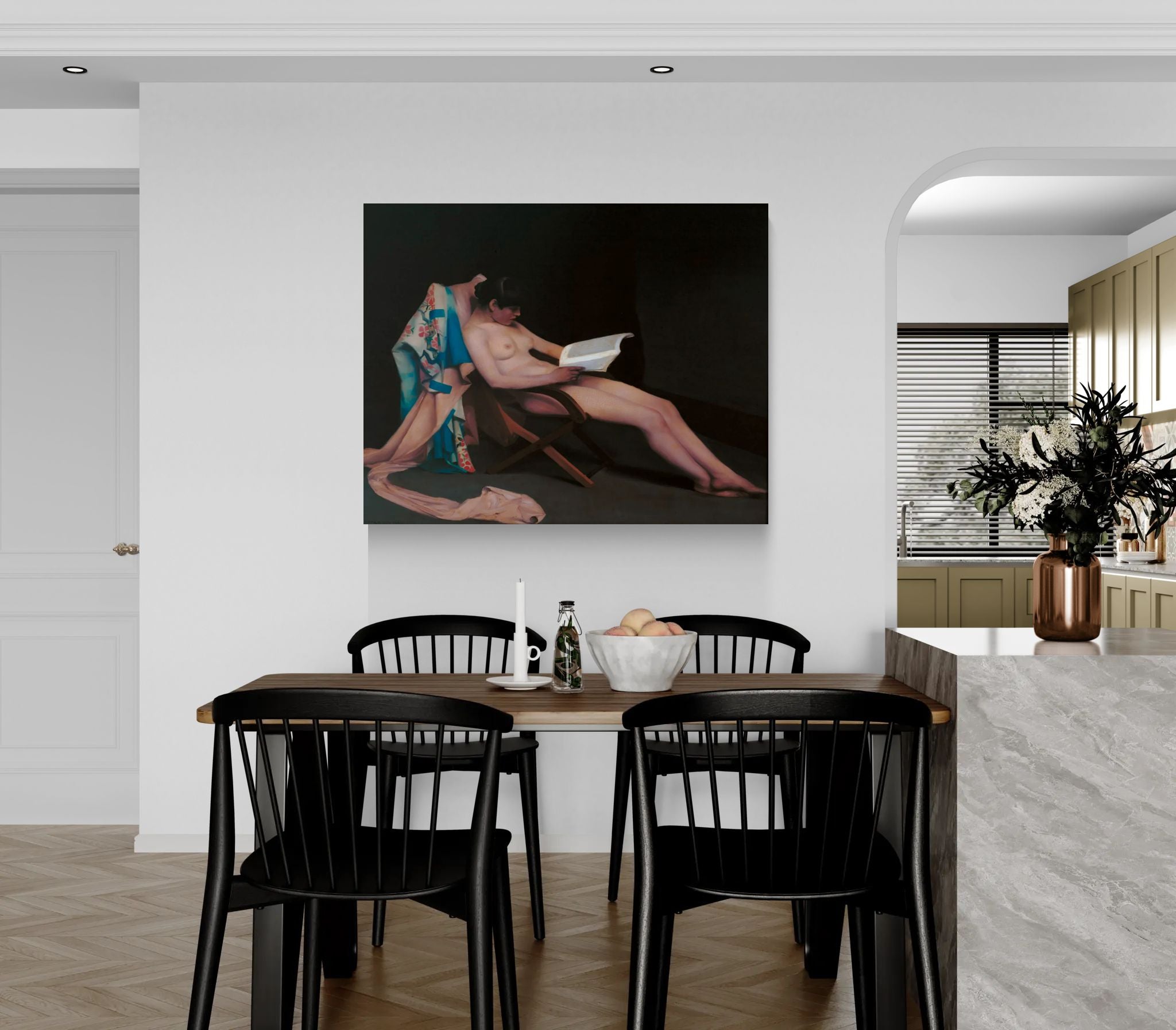 The reading girl by Theodore Roussel Matte Canvas Wall Art Print