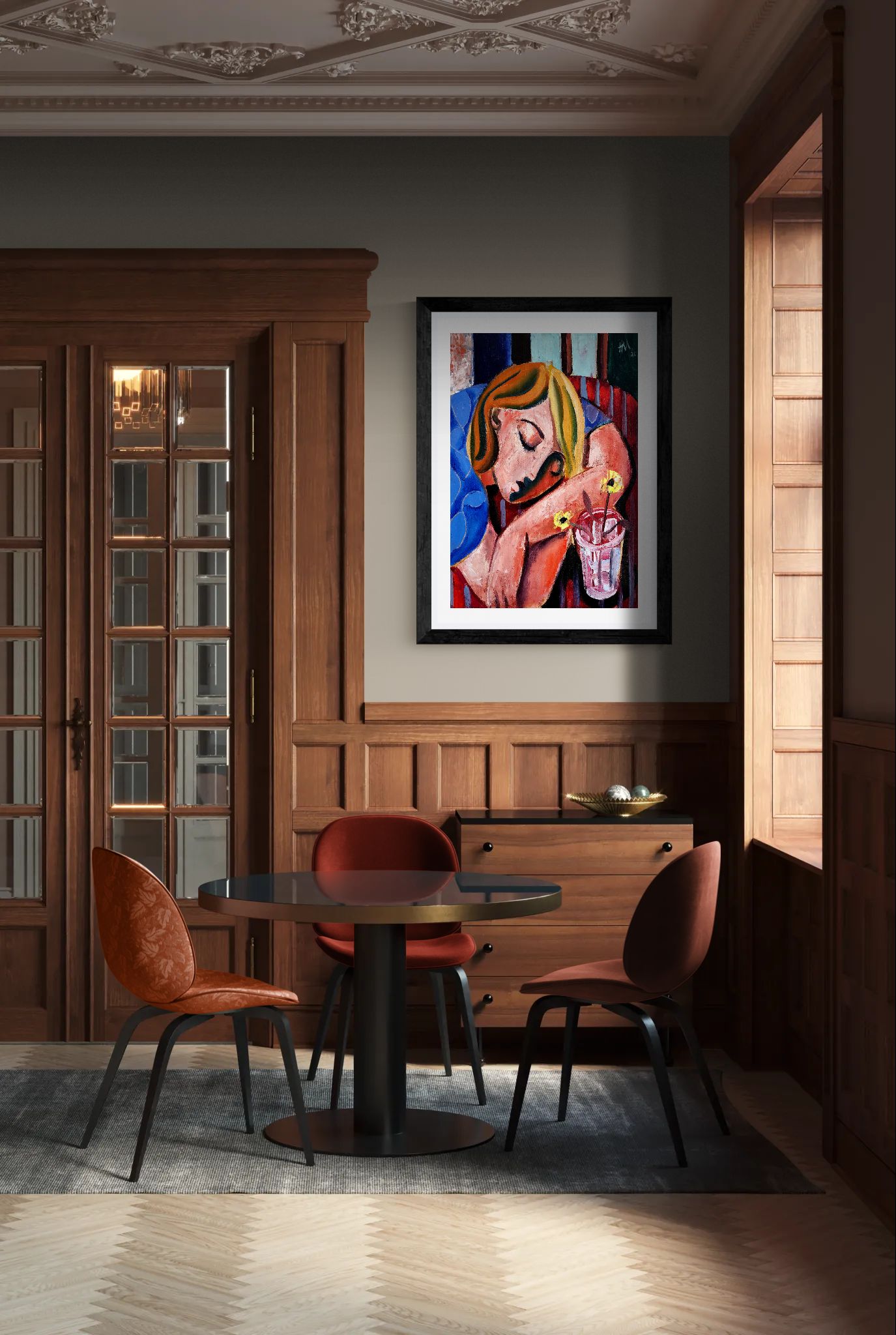 When she finally woke the world around her had changed unrecognizably by Hennie Niemann jnr Framed Wall Art Print