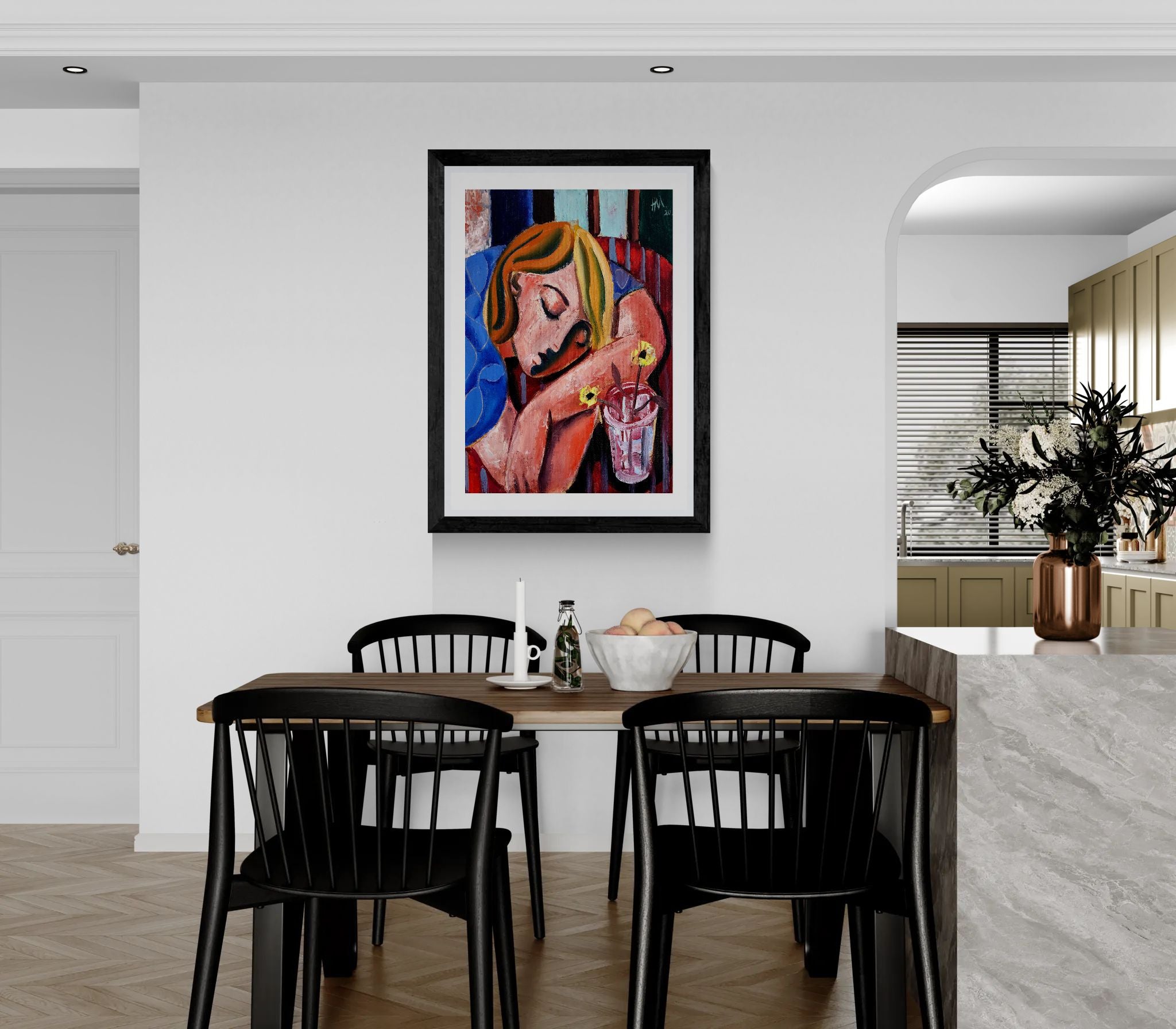 When she finally woke the world around her had changed unrecognizably by Hennie Niemann jnr Framed Wall Art Print