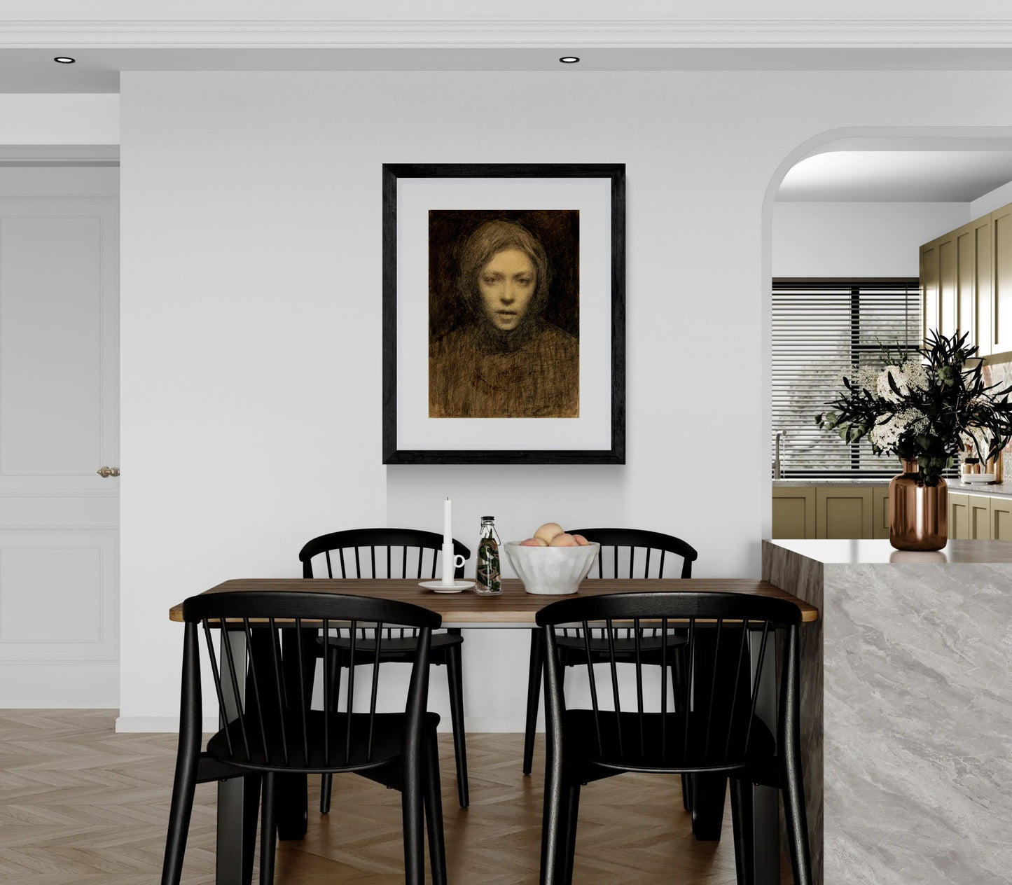 self-portrait by Ellen Thesleff Framed Art Wall Art Print