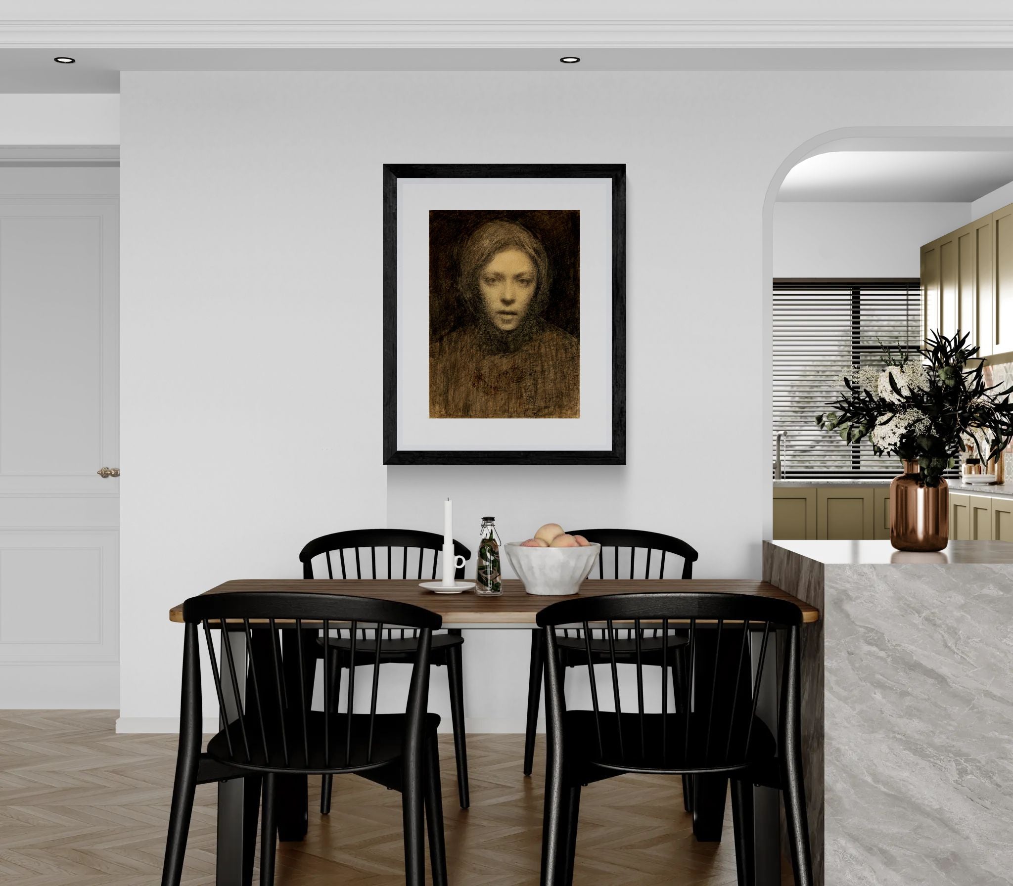 self-portrait by Ellen Thesleff Framed Art Wall Art Print