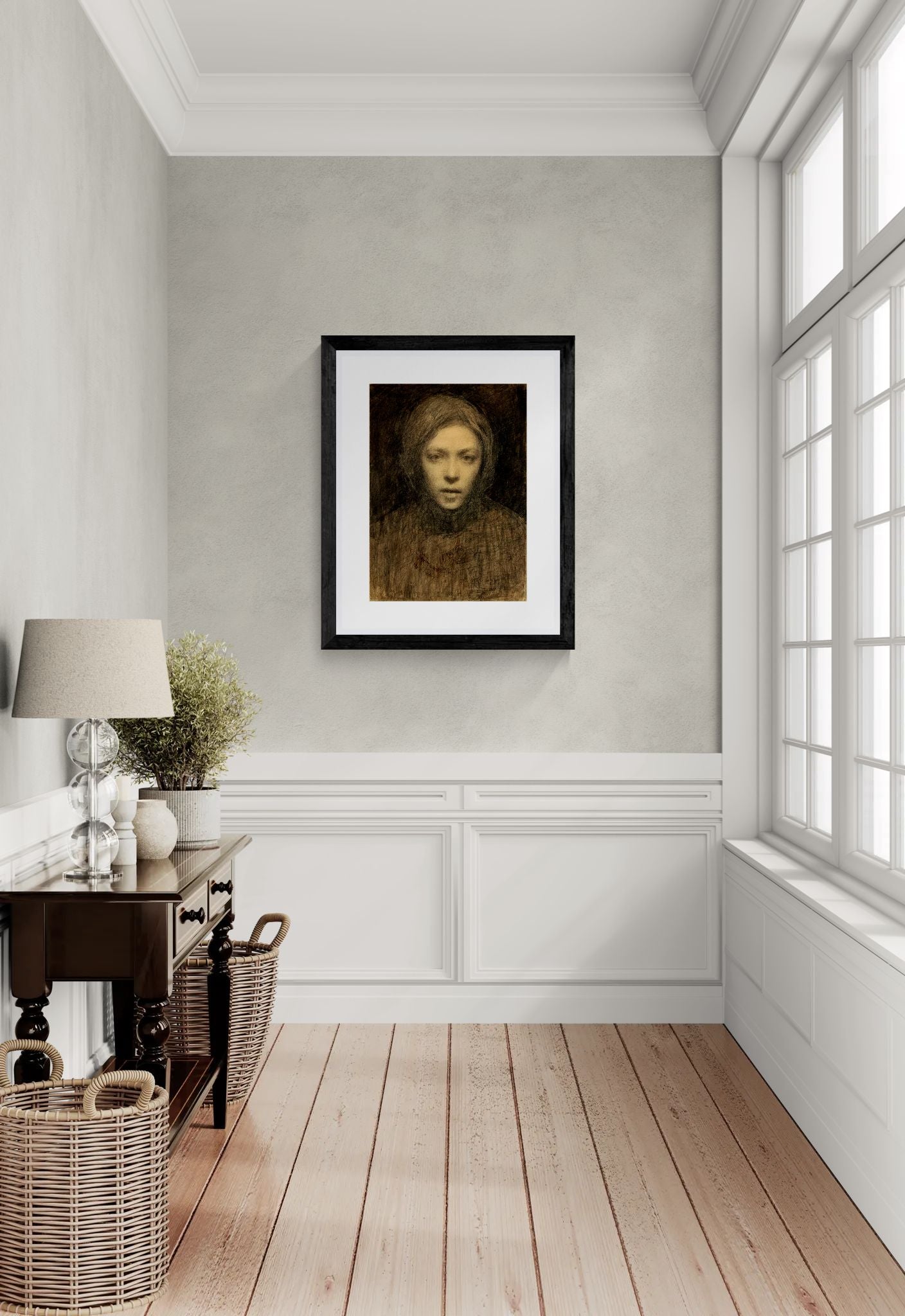 self-portrait by Ellen Thesleff Framed Art Wall Art Print