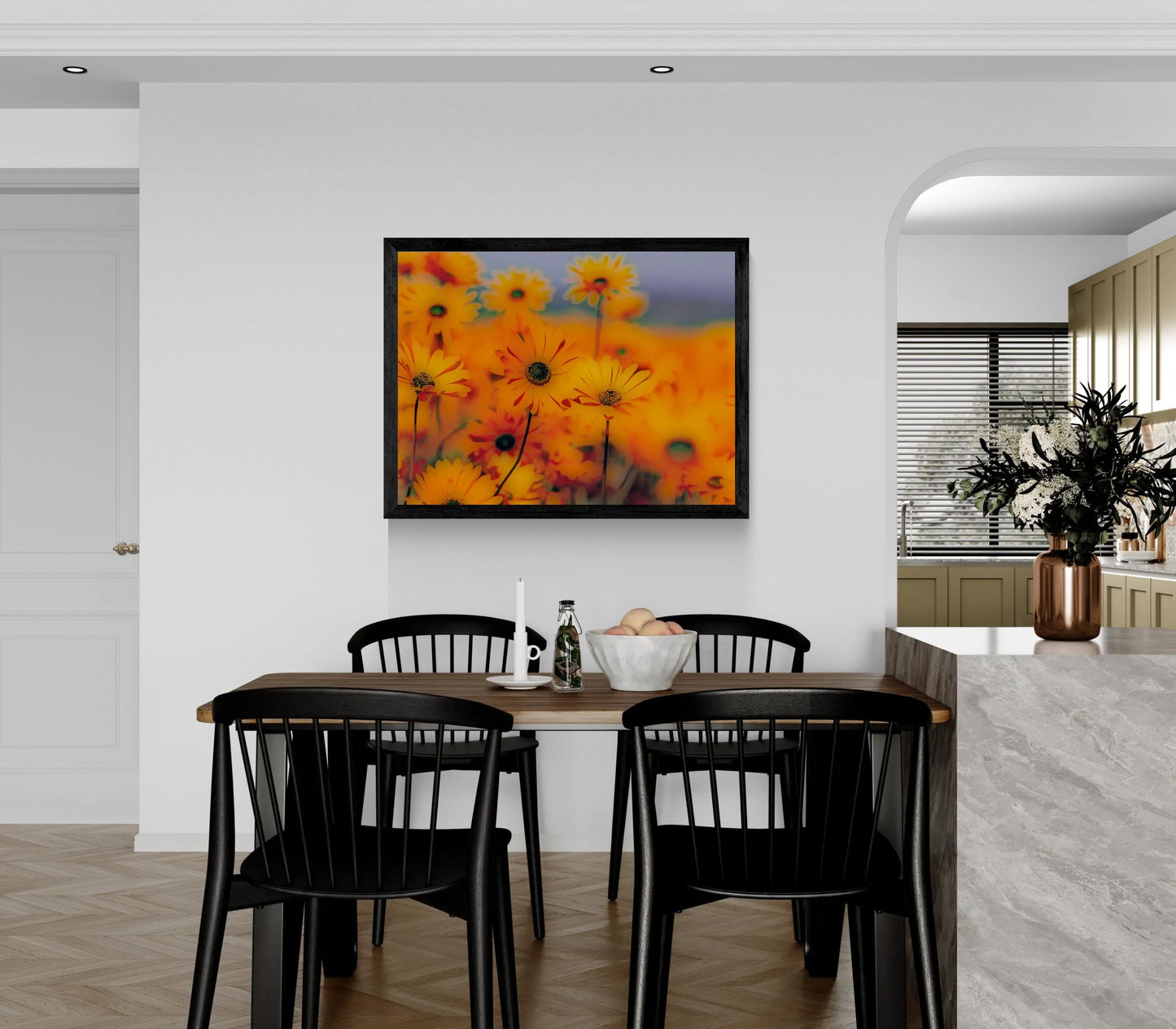 Bee Garden by Norman Barrett Framed Matte Canvas Wall Art Print