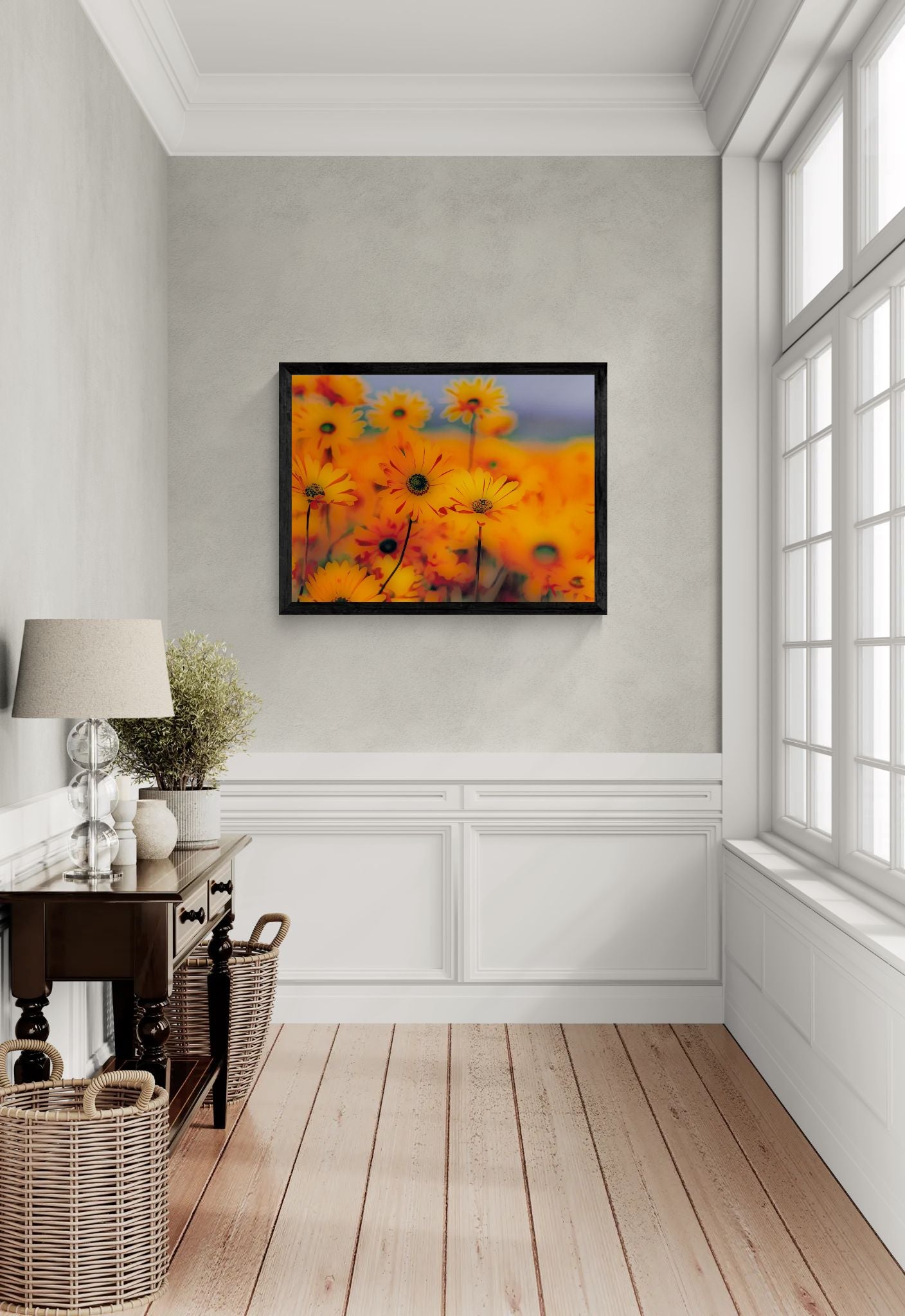 Bee Garden by Norman Barrett Framed Matte Canvas Wall Art Print