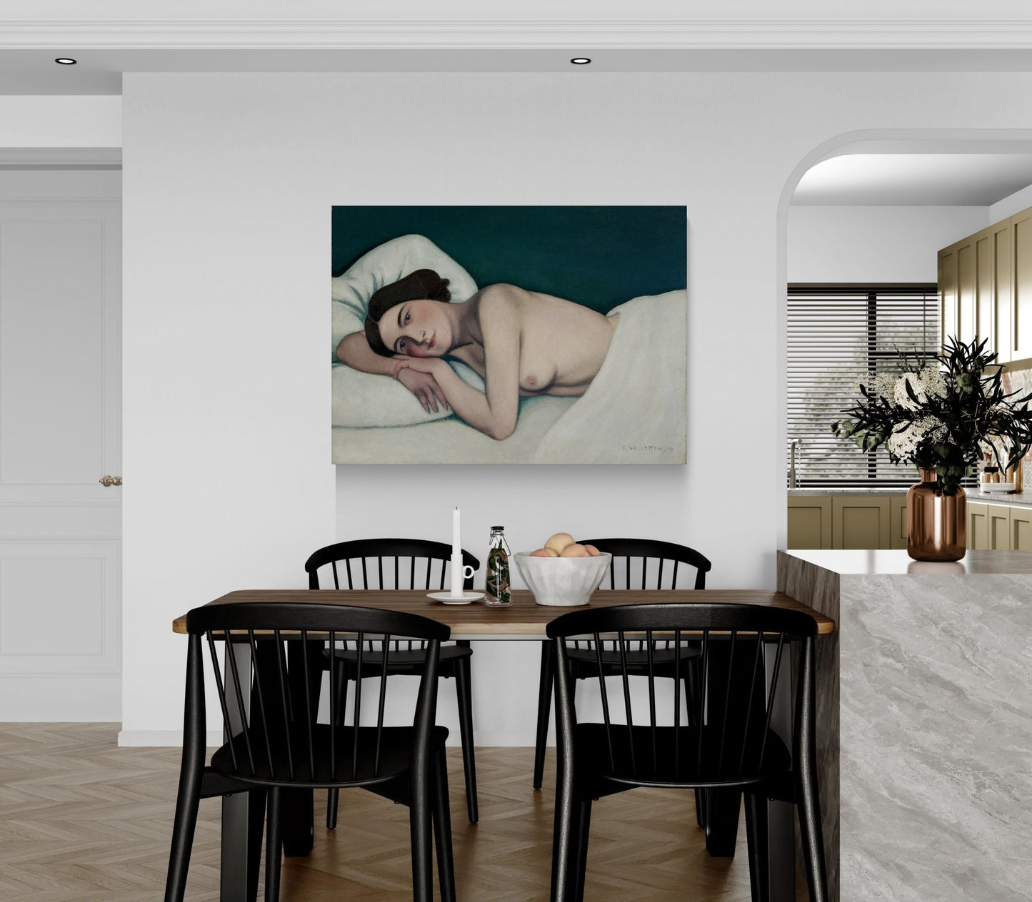 Nu au lit by Félix Vallotto Matte Canvas Wall Art Print