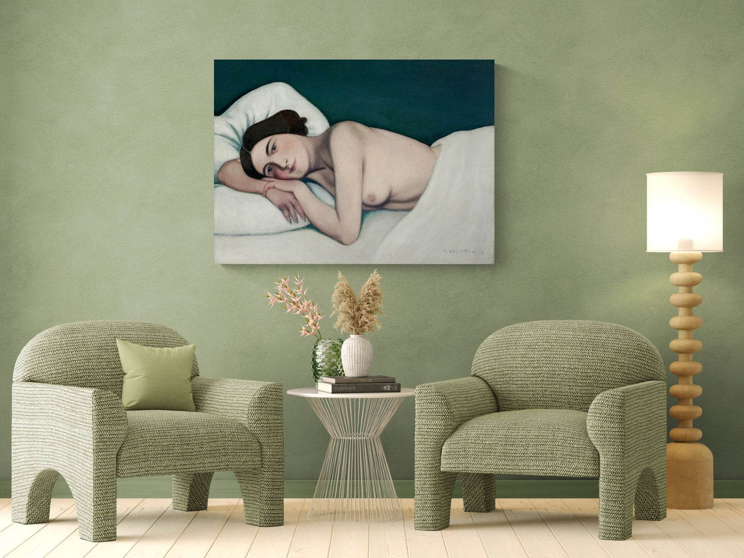 Nu au lit by Félix Vallotto Matte Canvas Wall Art Print