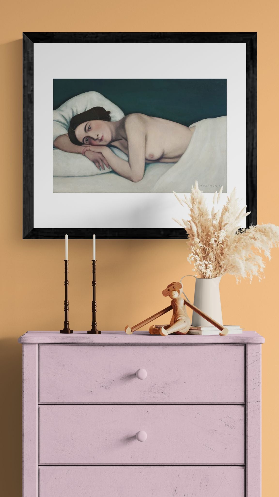 Nu au lit by Félix Vallotto  Wall Art Print