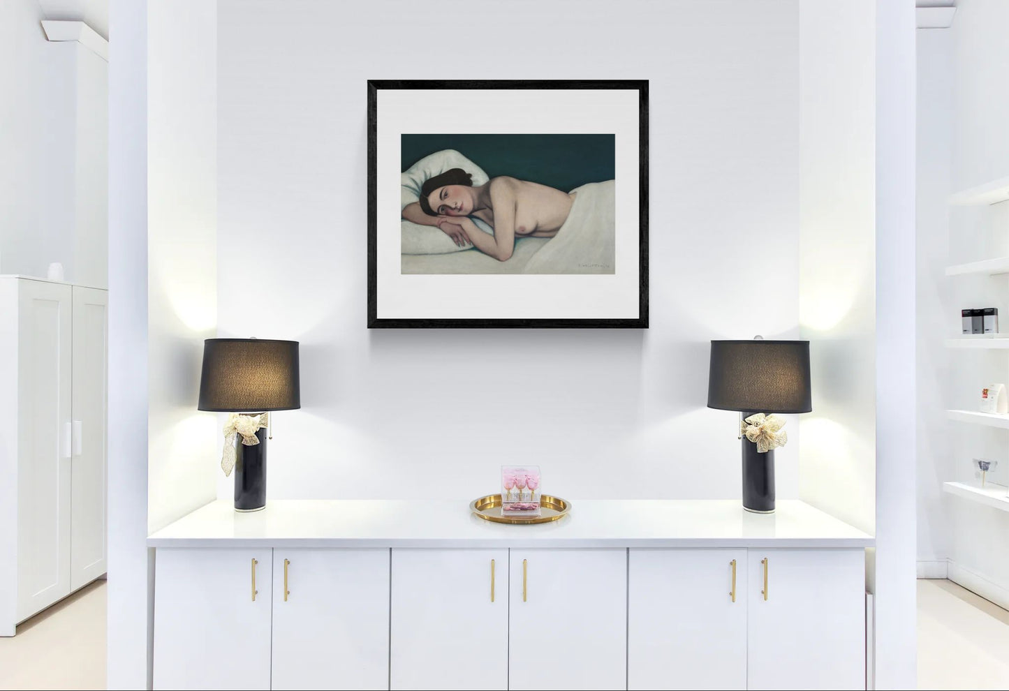 Nu au lit by Félix Vallotto  Wall Art Print
