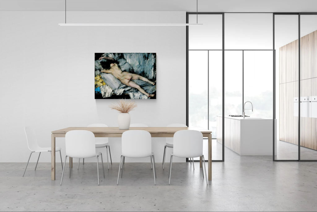 Nude in the Studio by János Vaszary Matte Stretched Canvas: Wall Art Poster