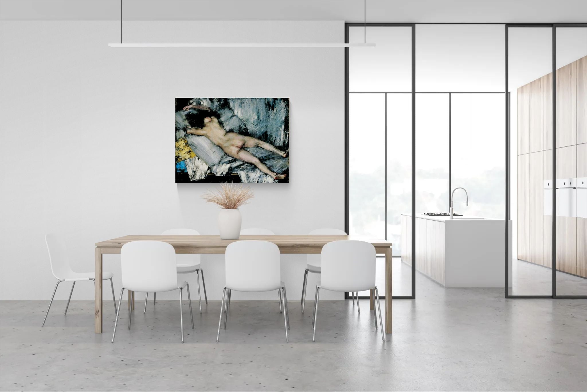 Nude in the Studio by János Vaszary Matte Stretched Canvas: Wall Art Poster