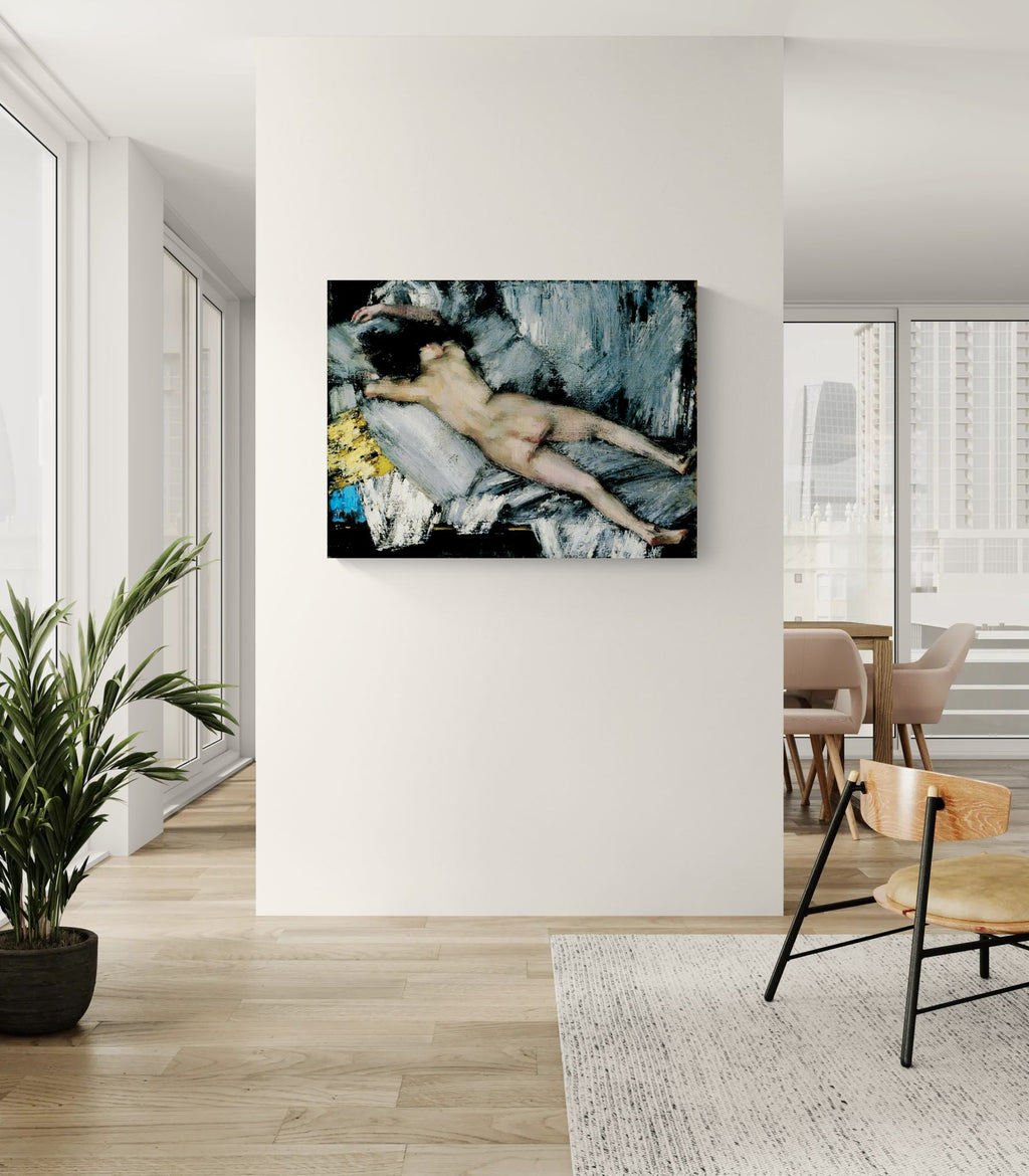 Nude in the Studio by János Vaszary Matte Stretched Canvas: Wall Art Poster