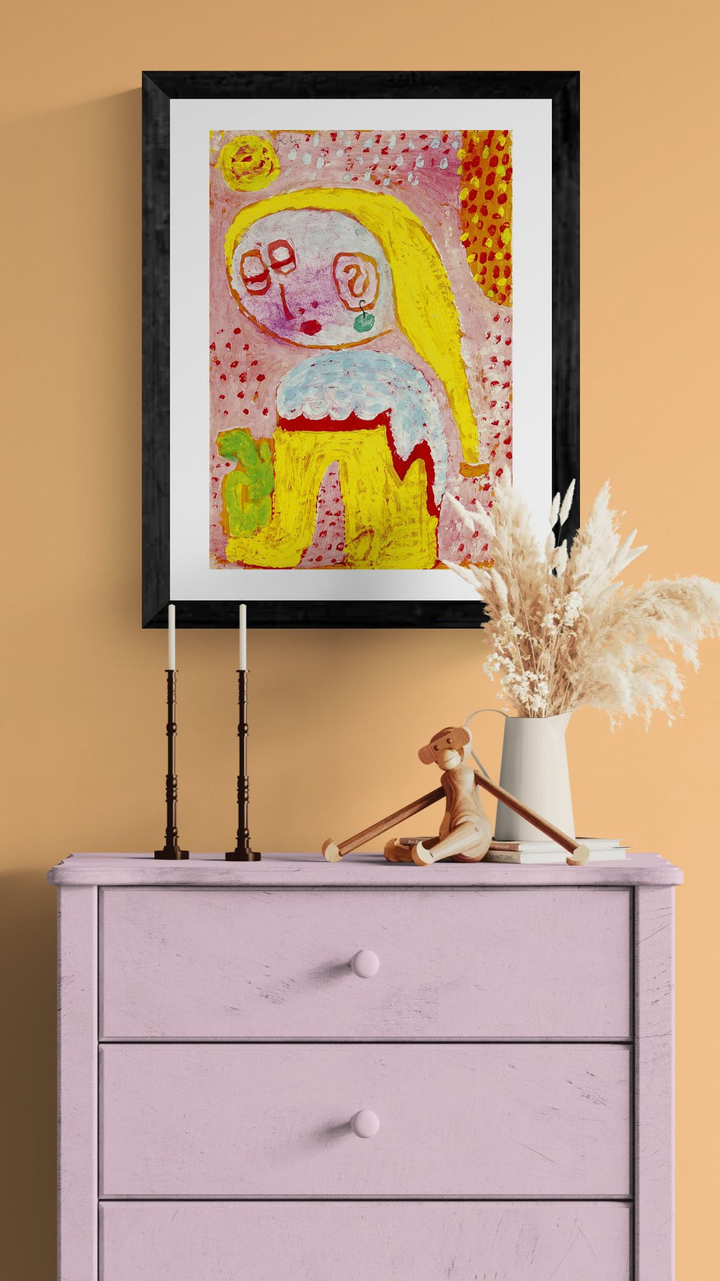 Magdalena vor der Bekehrung by Paul Klee Framed Abstract Wall Art Print