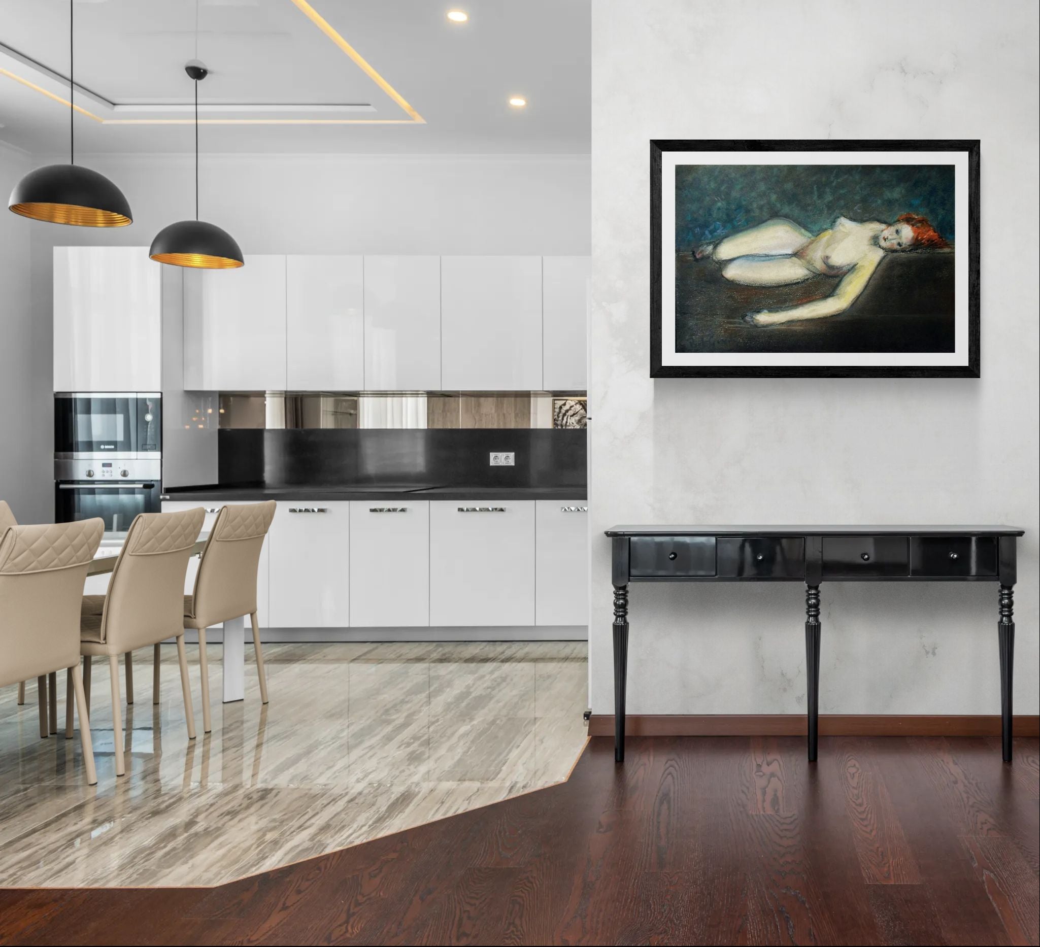 Lying nude by Paul Gosselin Wall Art Poster