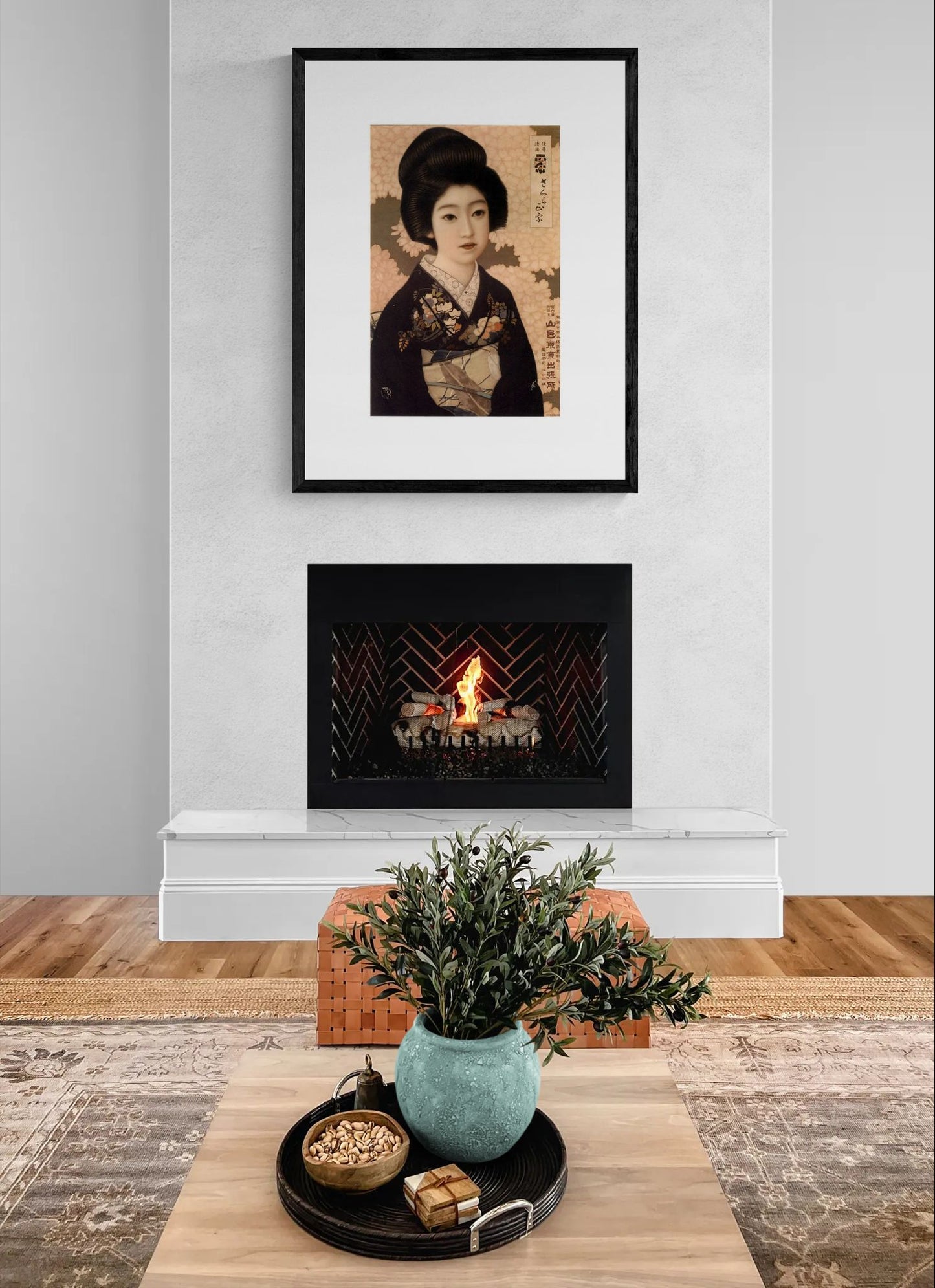 Sakura Masamune by Kitano Tsunetomgi Japanese Geisha Portrait Framed Poster Wall Art