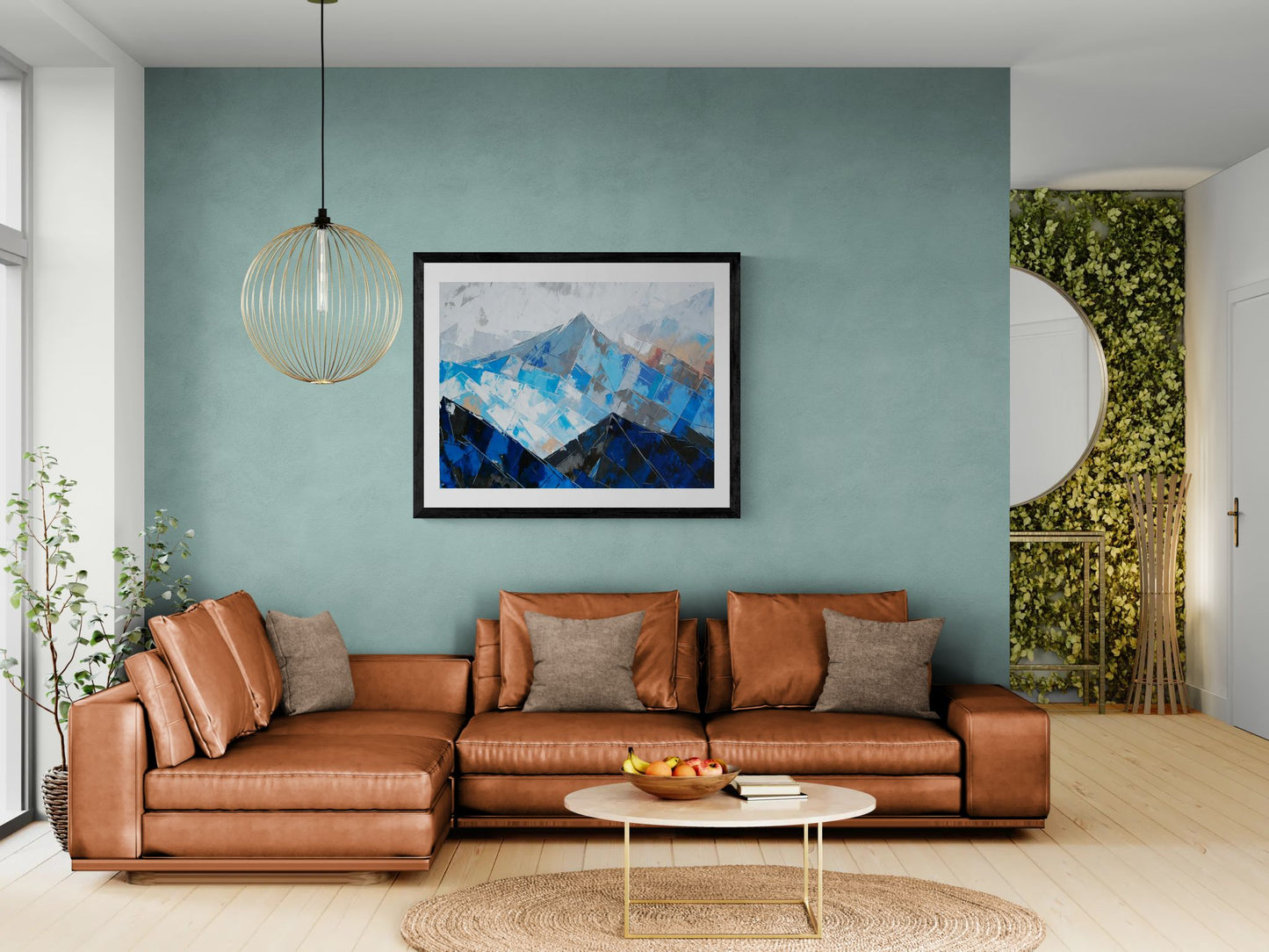 Abstract Blue Mountain Poster