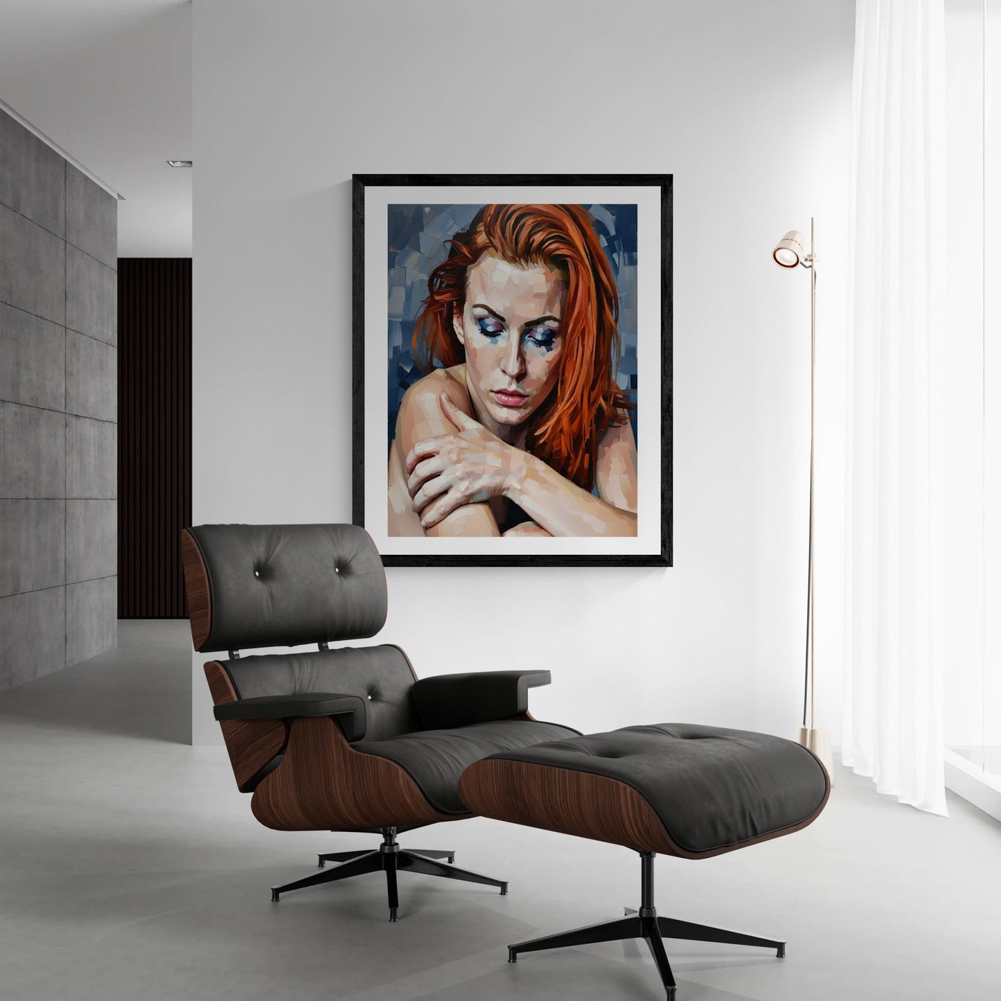 Redheaded Portrait Rolled Poster — Expressive Female Art Print