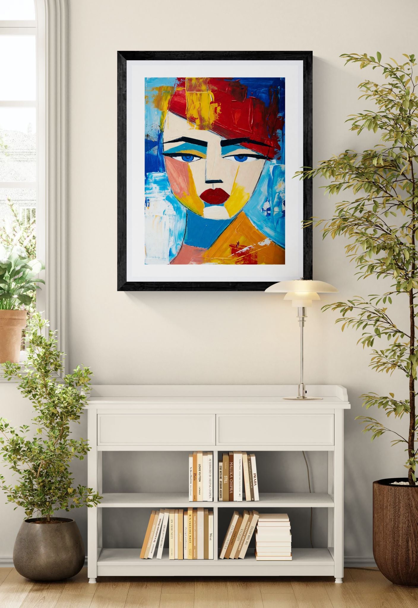 Abstract Colorful Face Poster - Modern Expressionist Rolled Art Print
