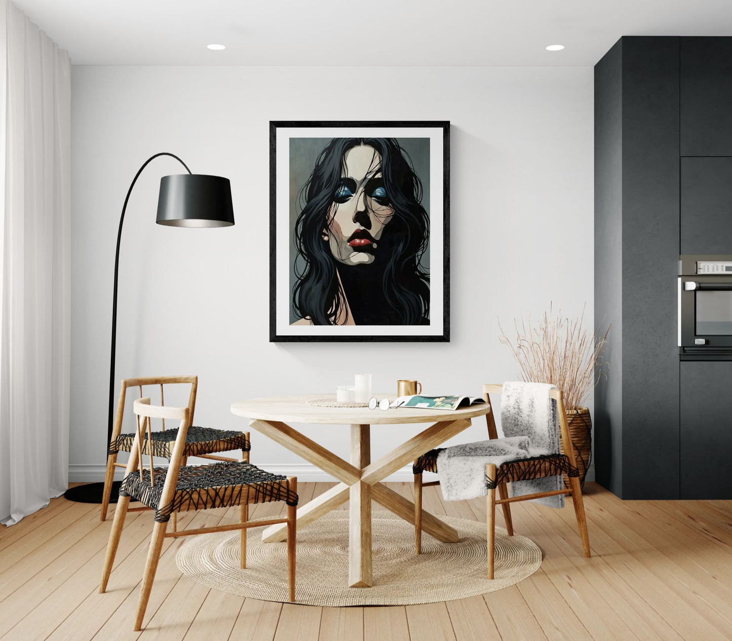 Rolled Poster — Moody Portrait Art Print (Dark Femme, Blue Eyeshadow)