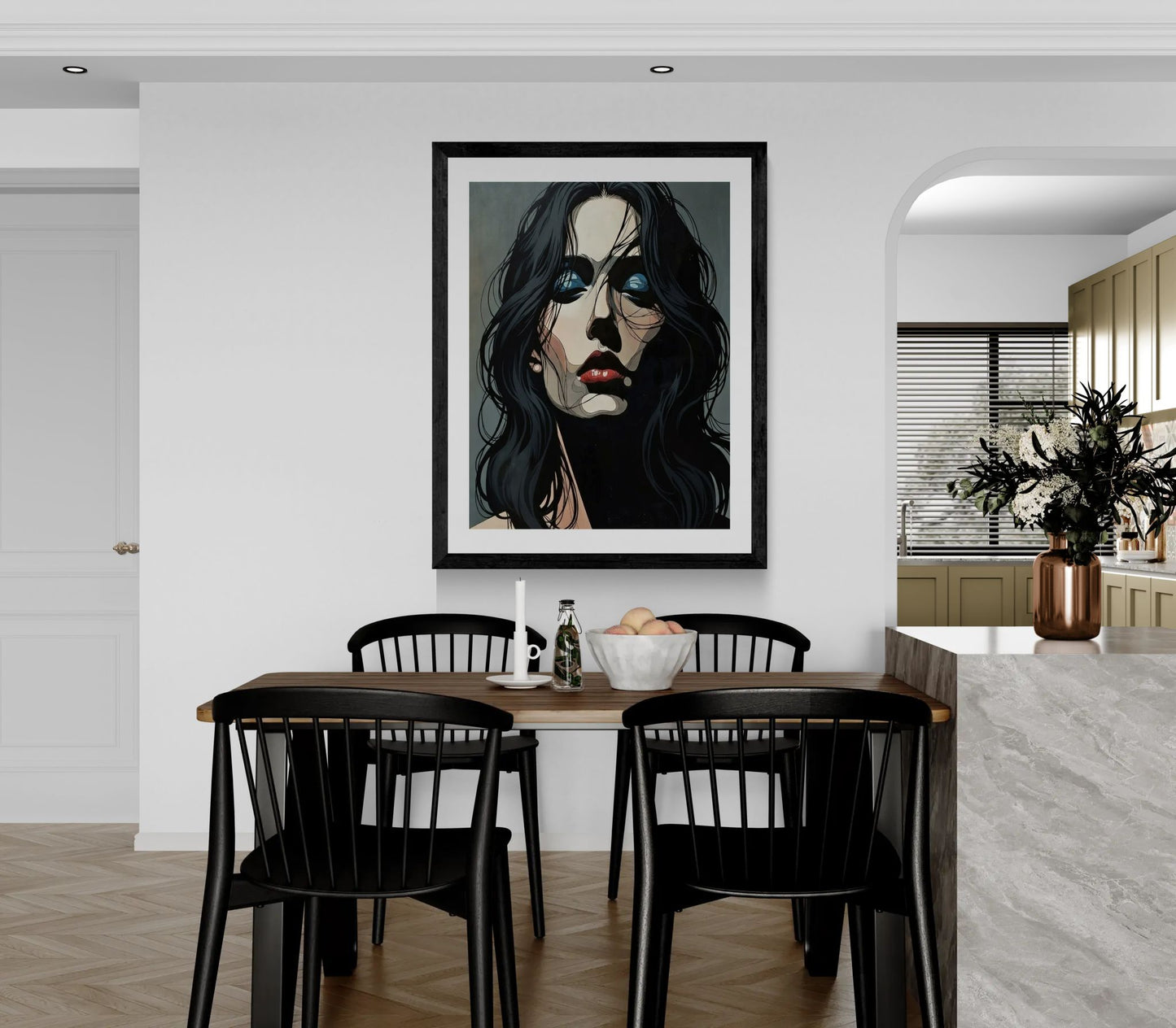 Rolled Poster — Moody Portrait Art Print (Dark Femme, Blue Eyeshadow)