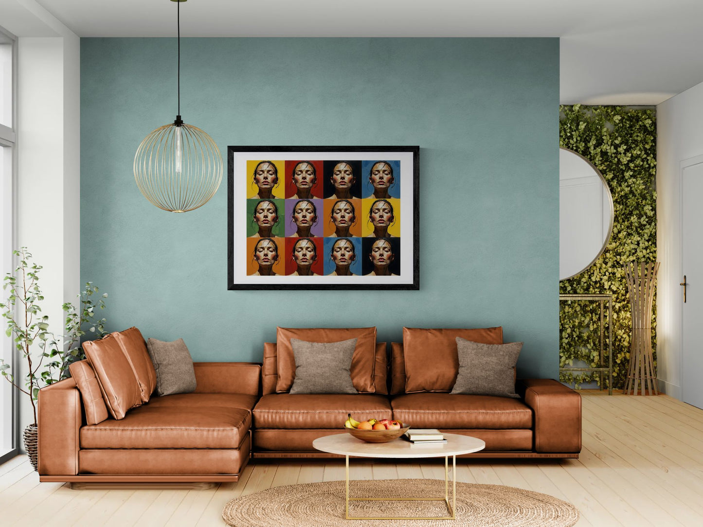 Rolled Poster — Pop Art Portrait Wall Print (Color Grid, 12-Panel)