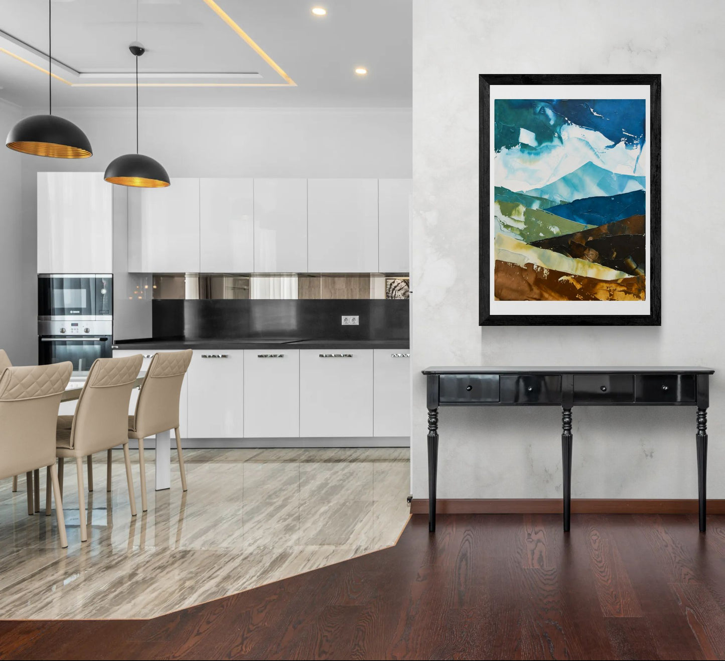 Abstract Mountain Landscape Poster — Rolled Art Print