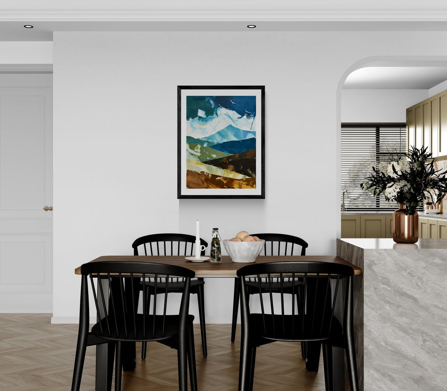 Abstract Mountain Landscape Poster — Rolled Art Print